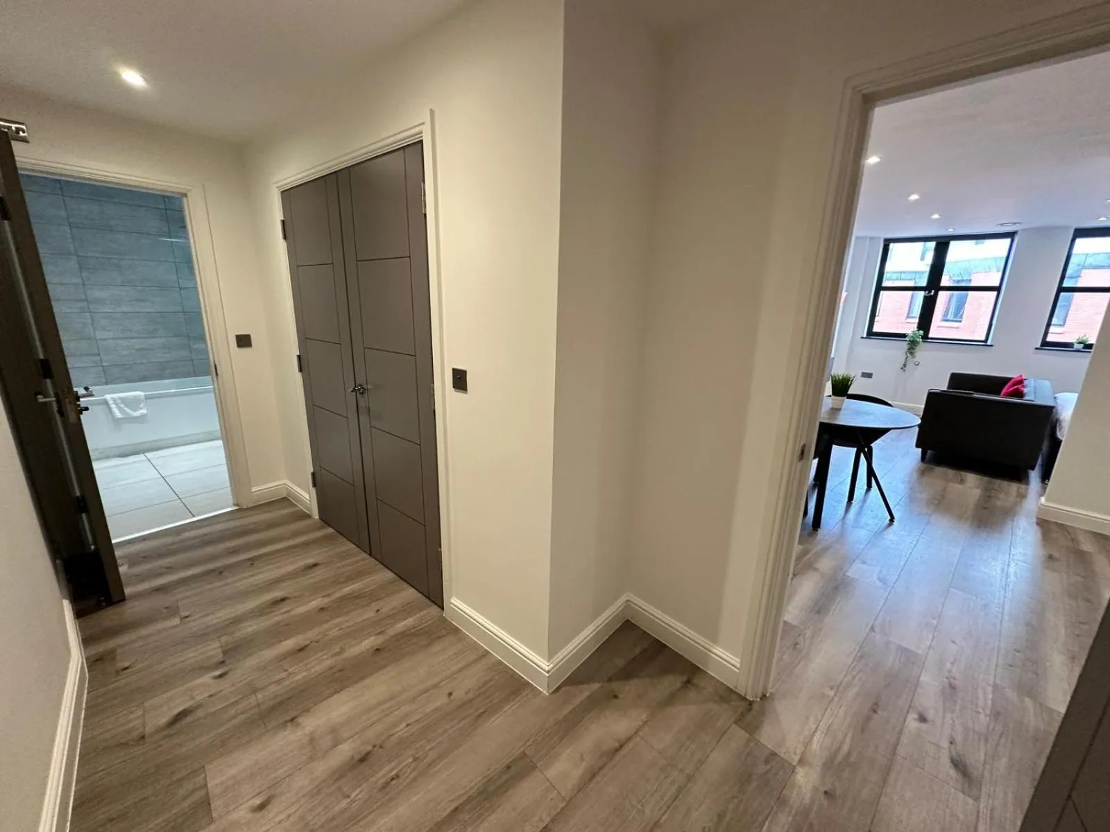 Living room in Dale Street Apartments Liverpool by Beehosting