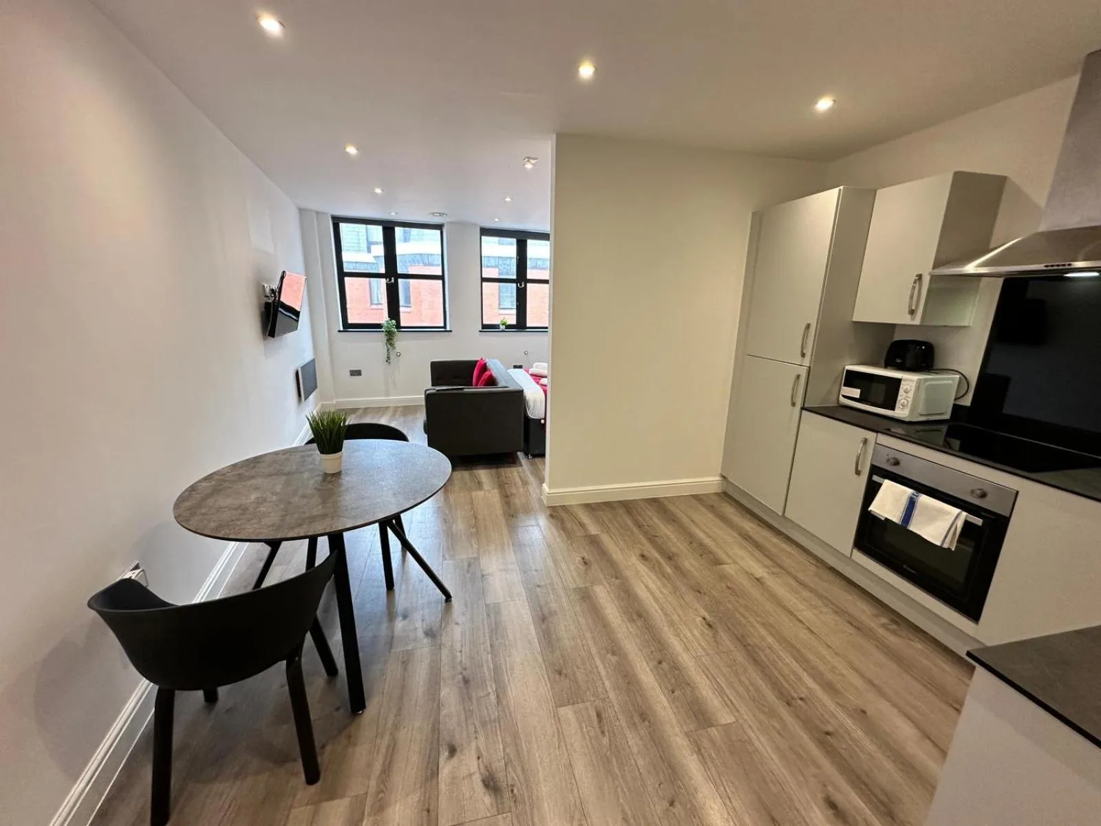 Living room in Dale Street Apartments Liverpool by Beehosting