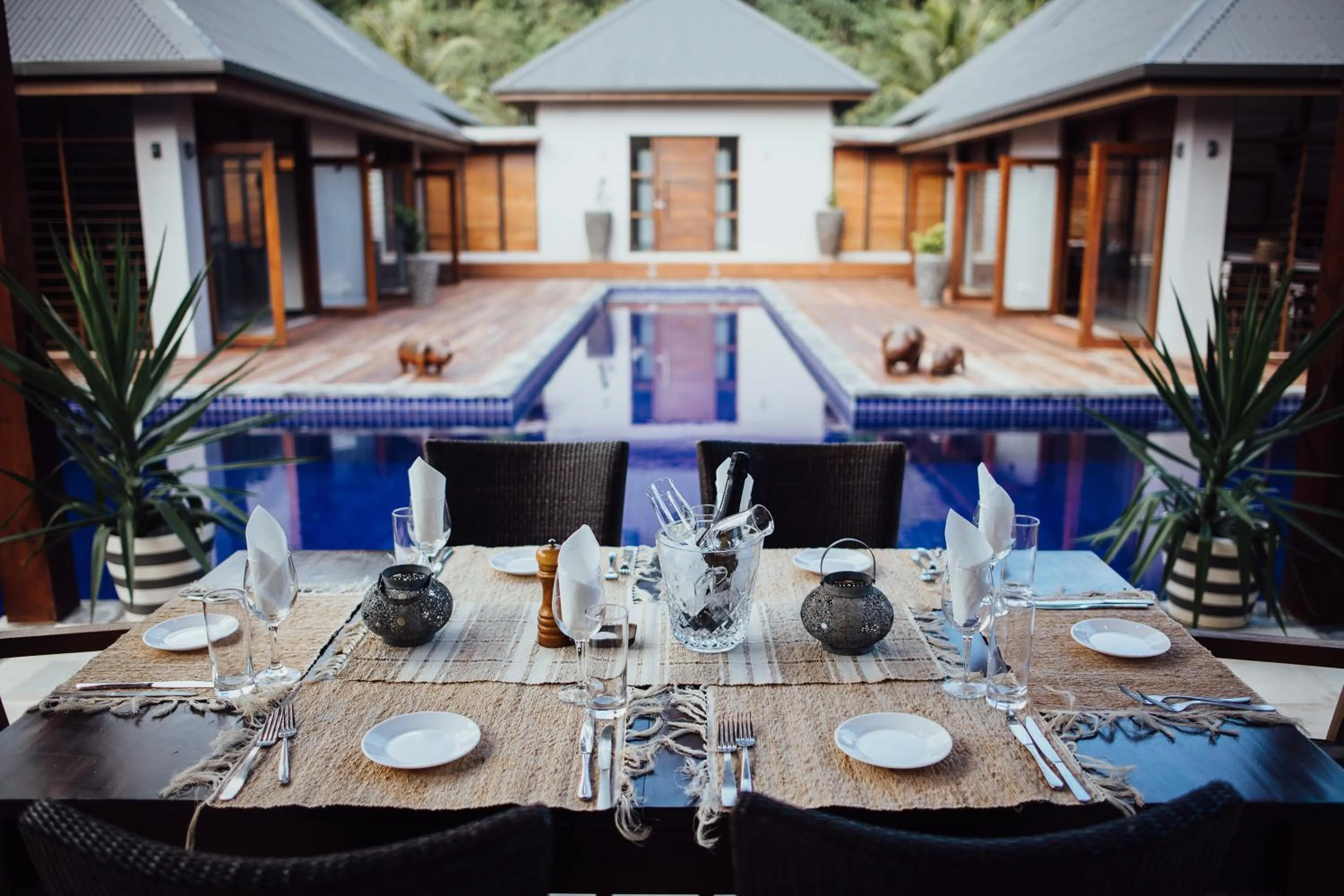 Dining area in Trees and Fishes Private Retreat
