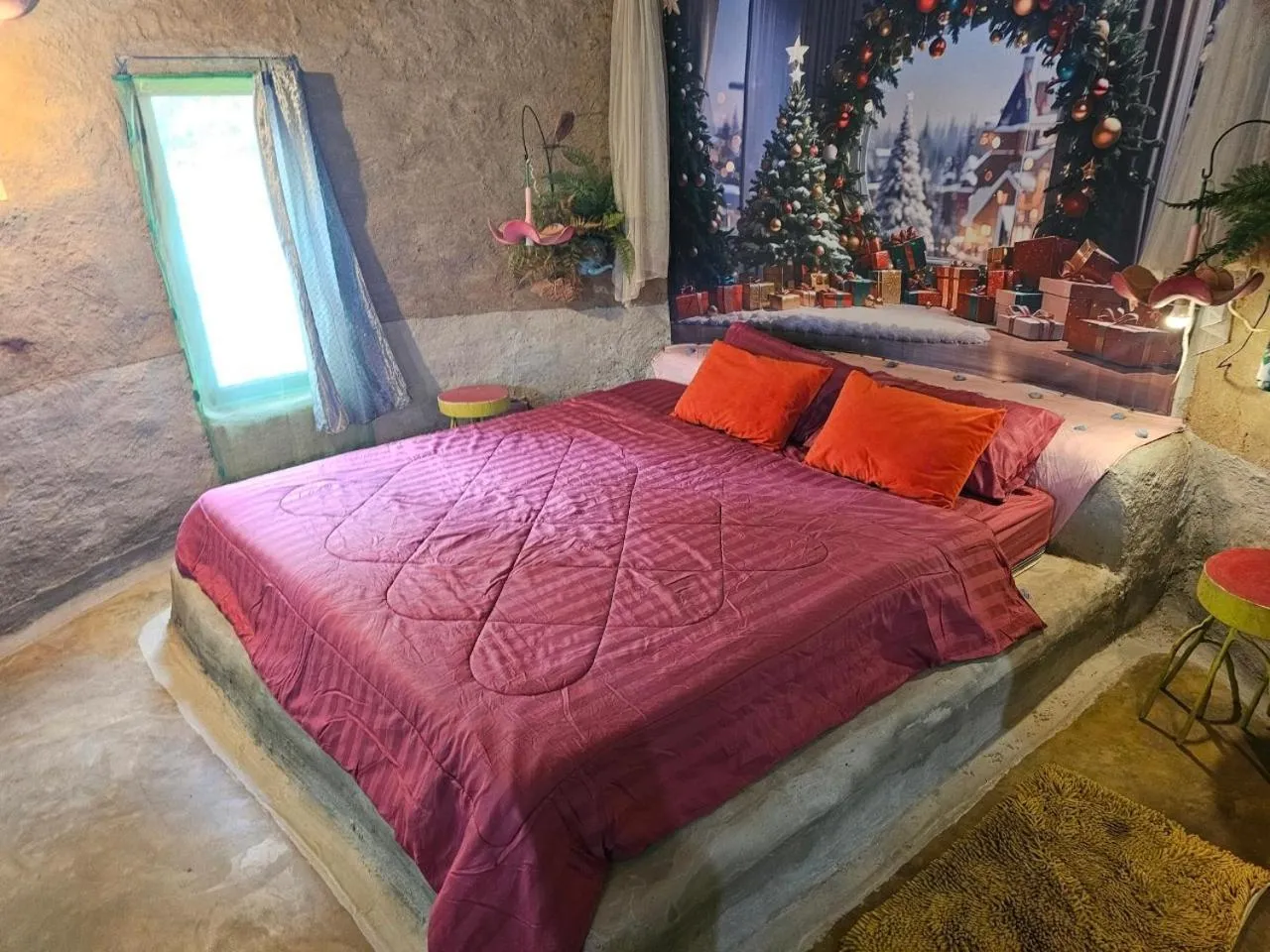 Bed in Clay House Chiang Mai By Alphatel