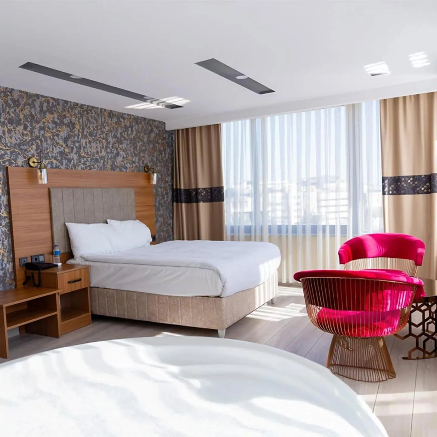 View (from property/room), Bed in Golden Lux Hotel Antalya