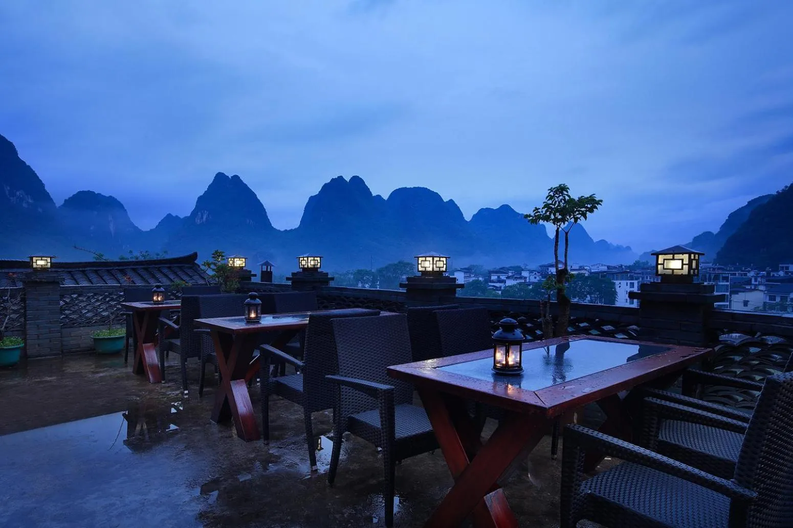 Balcony/Terrace in Yangshuo Mountain Nest Boutique Hotel