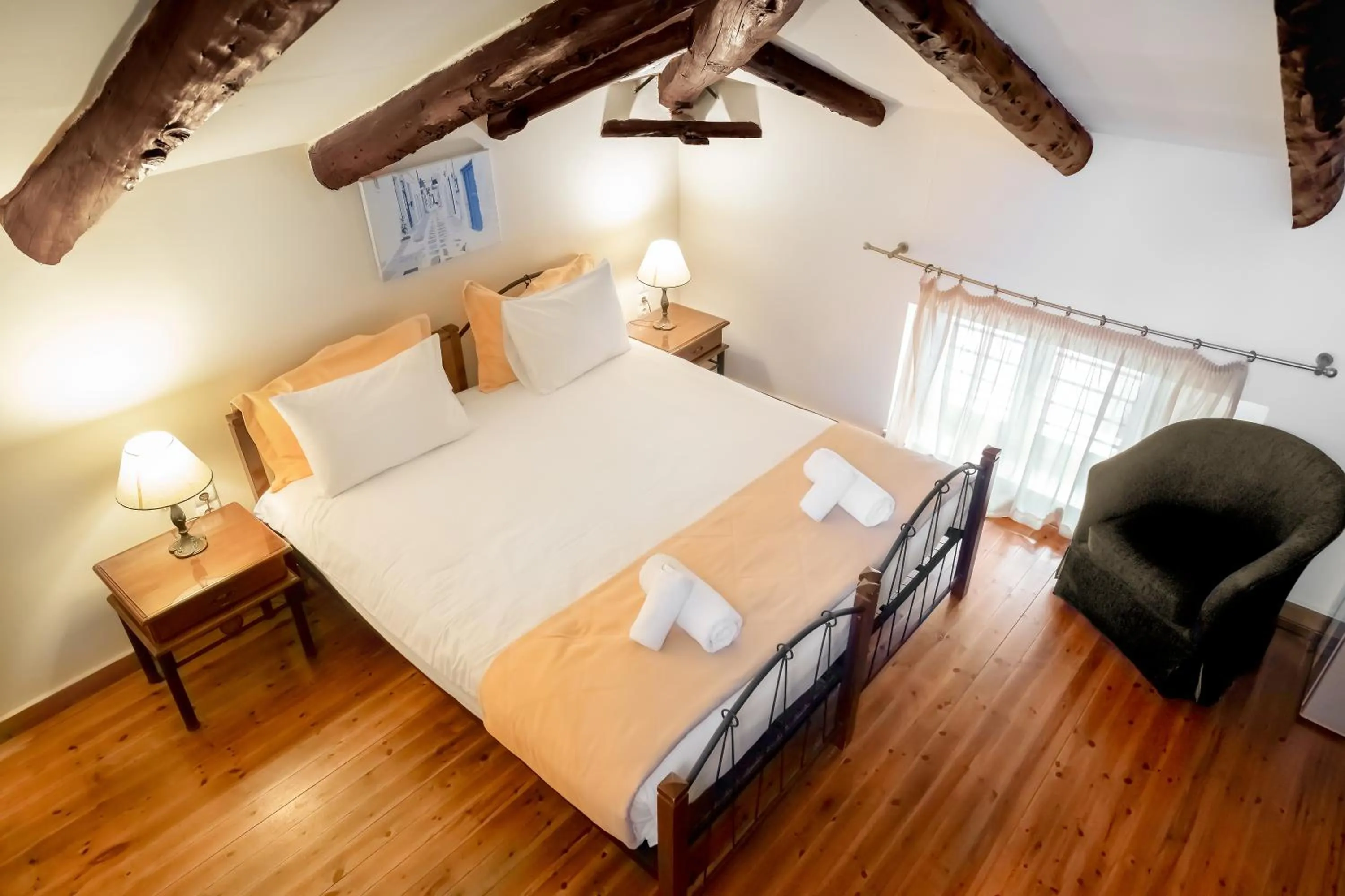 Bed in Archontiko Eleni Hotel