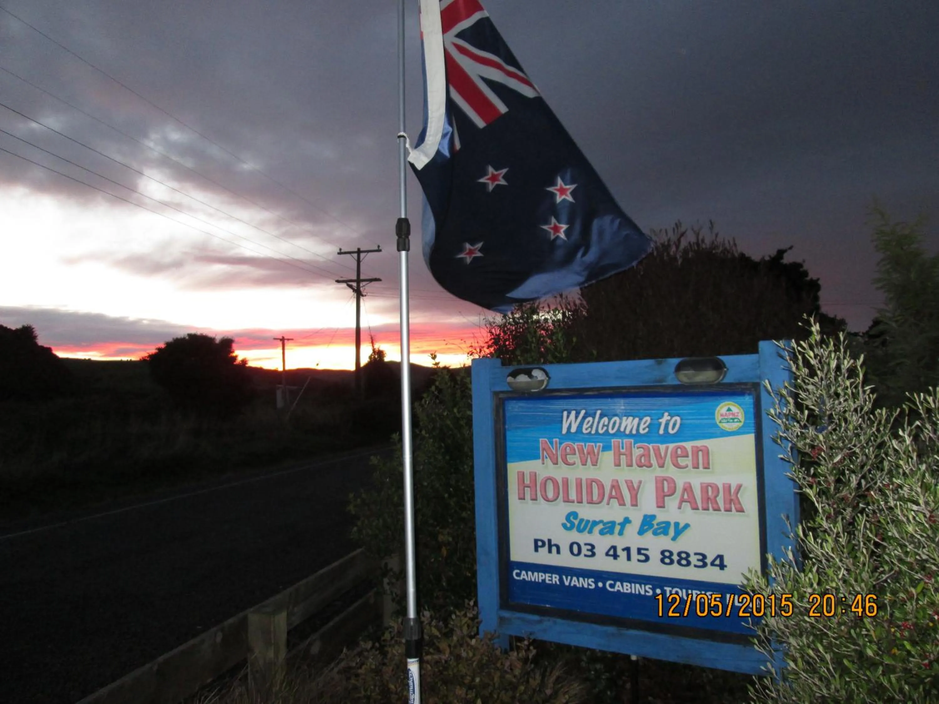 Sunrise in Catlins Newhaven Holiday Park