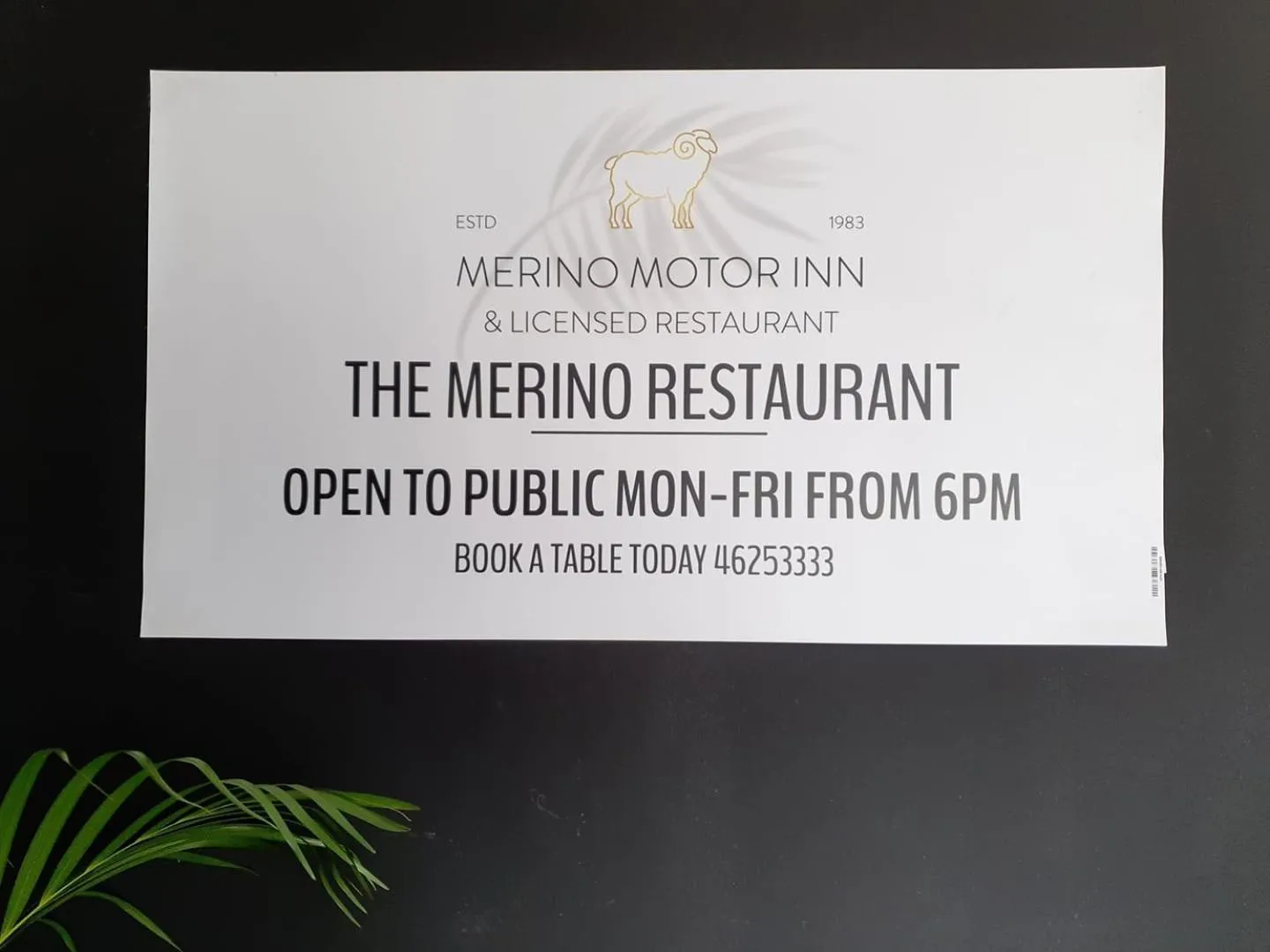 Restaurant/places to eat in Merino Motor Inn