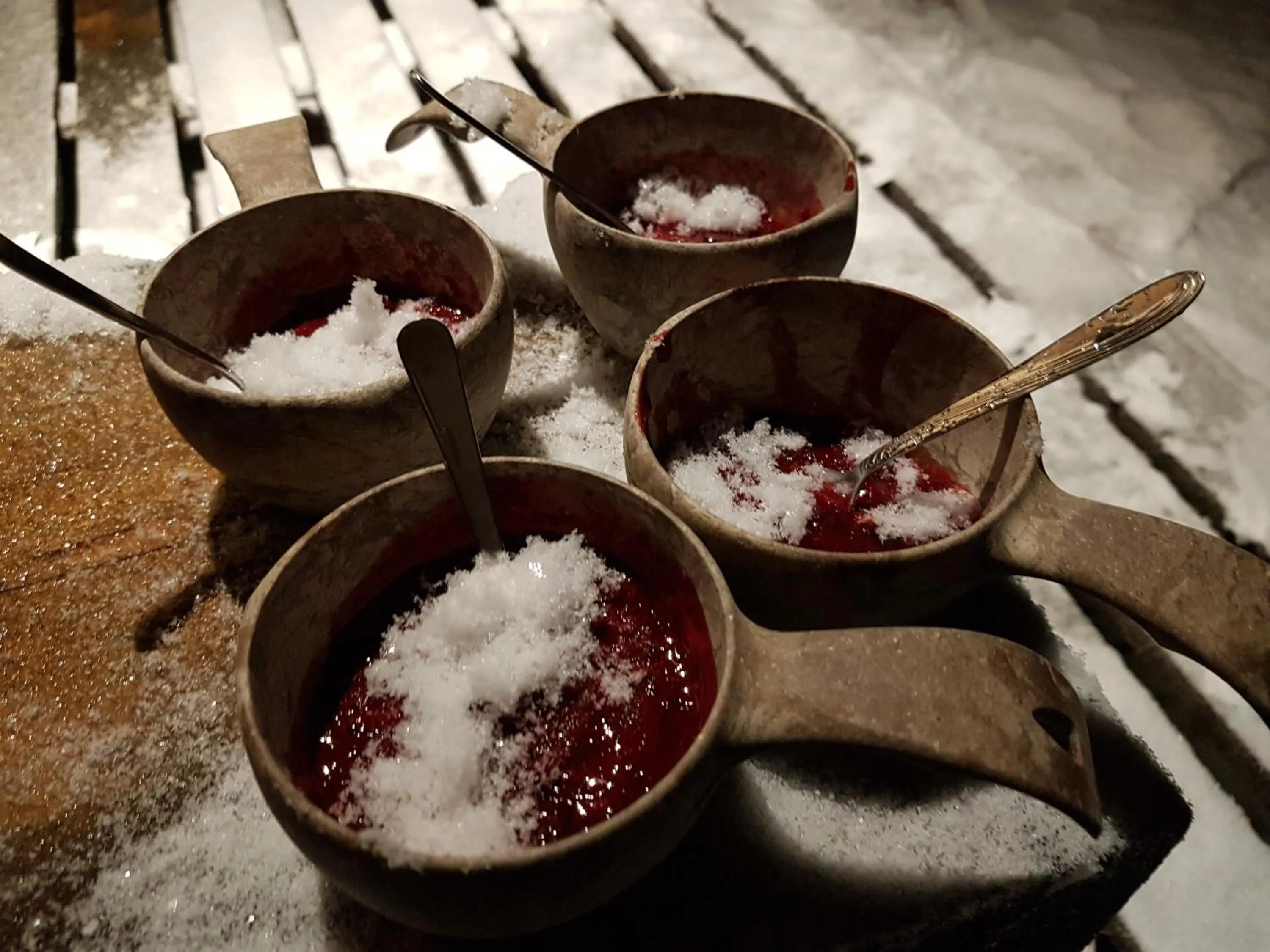Dinner in Lake Inari Mobile Cabins