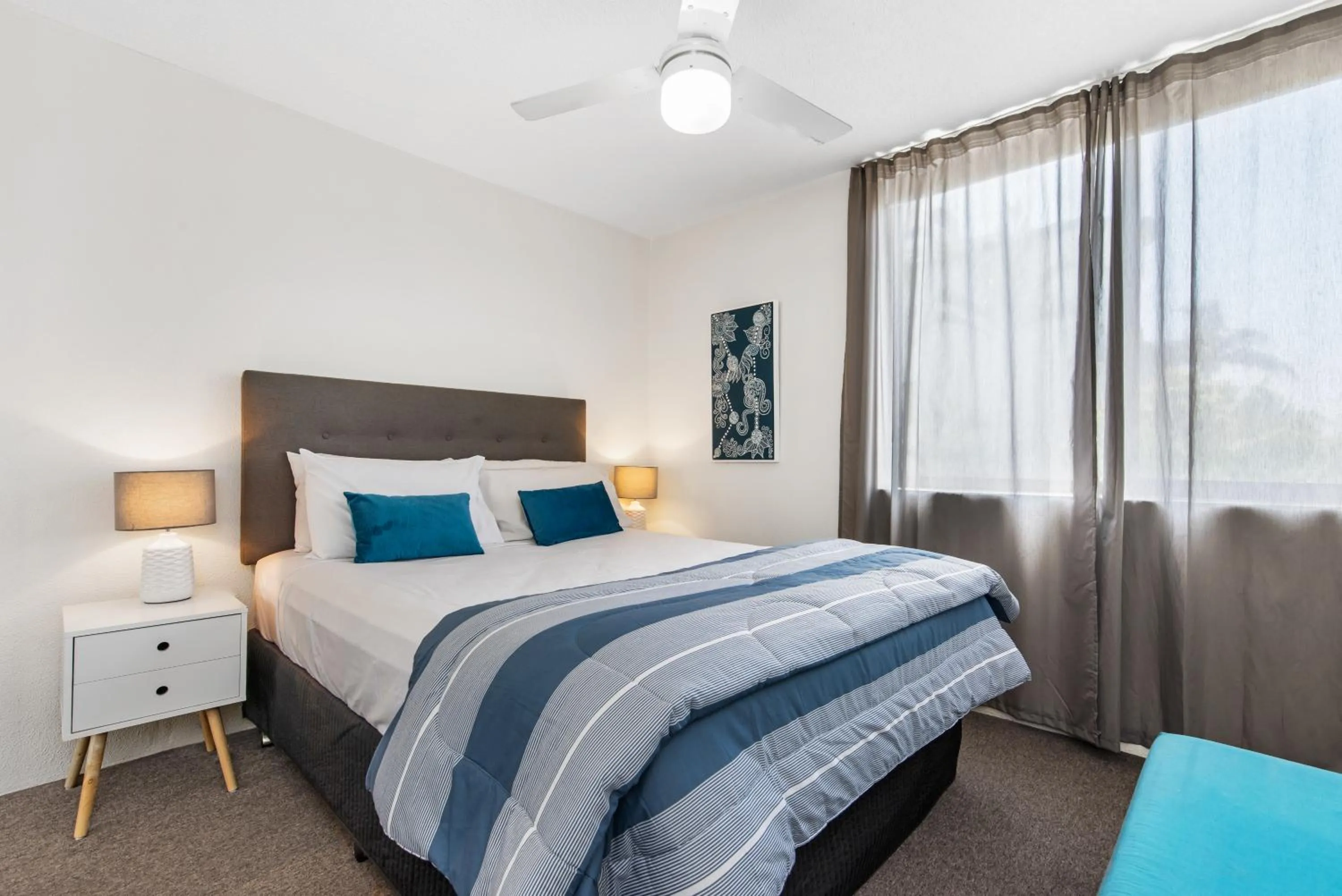 Bed in Mylos Holiday Apartments