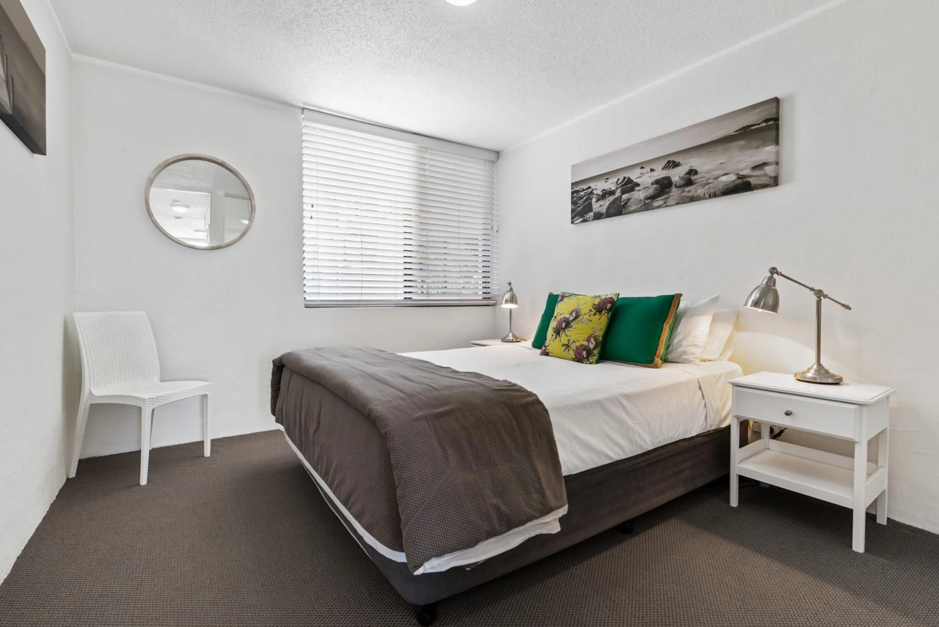 Bed in Mylos Holiday Apartments