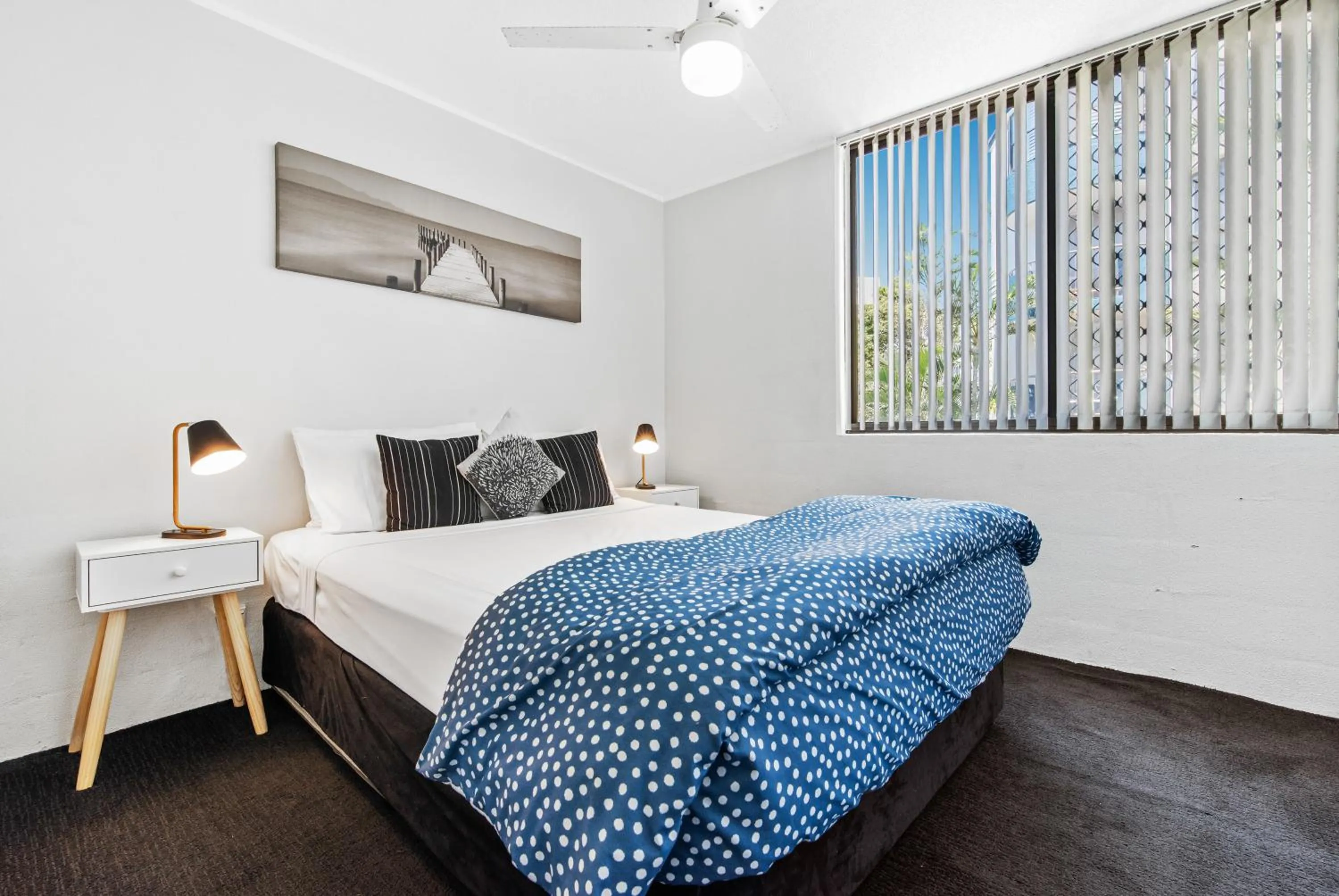 Bed in Mylos Holiday Apartments