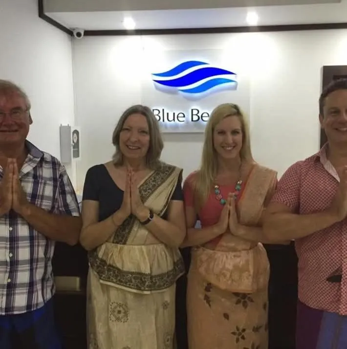 People in Blue Beach Hotel