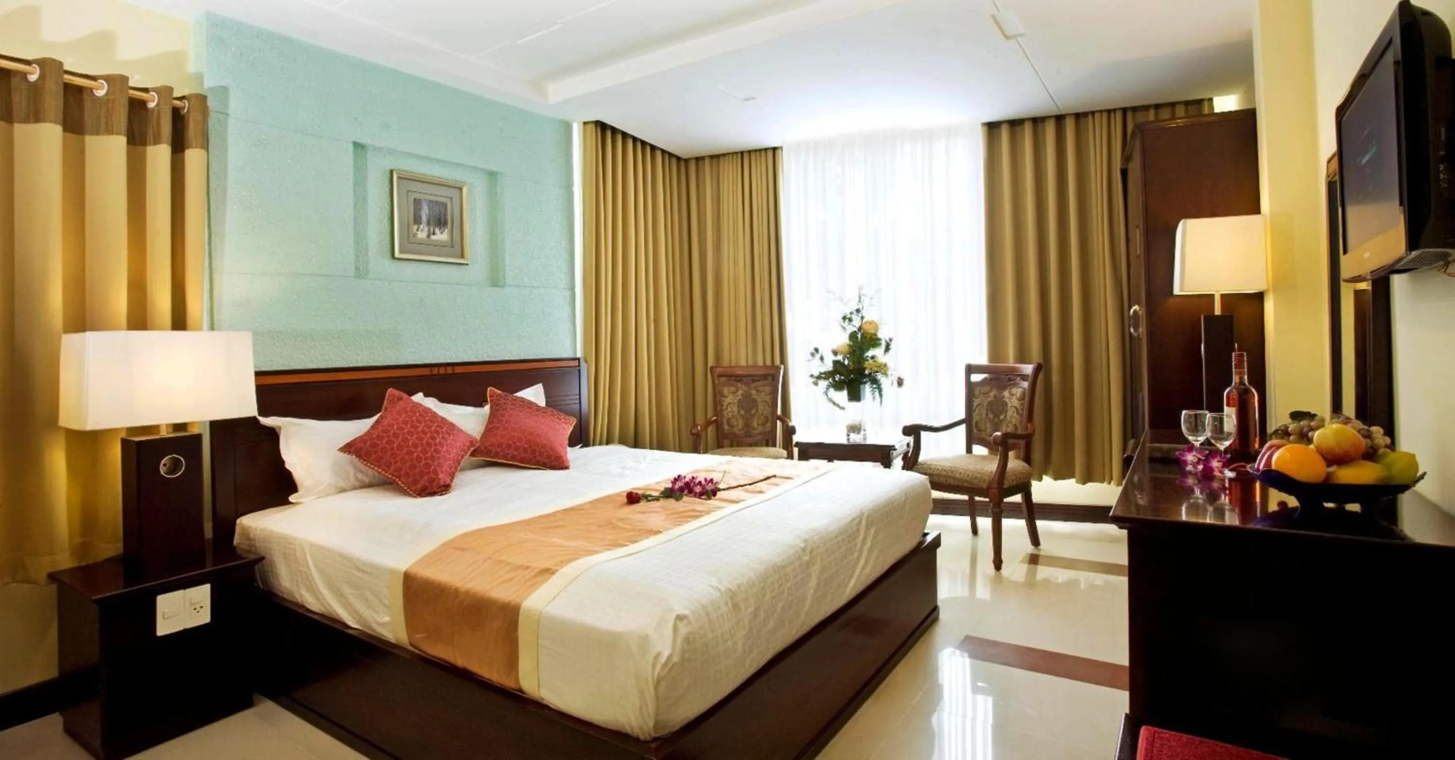 Decorative detail, Bed in Lien An Sai Gon Hotel