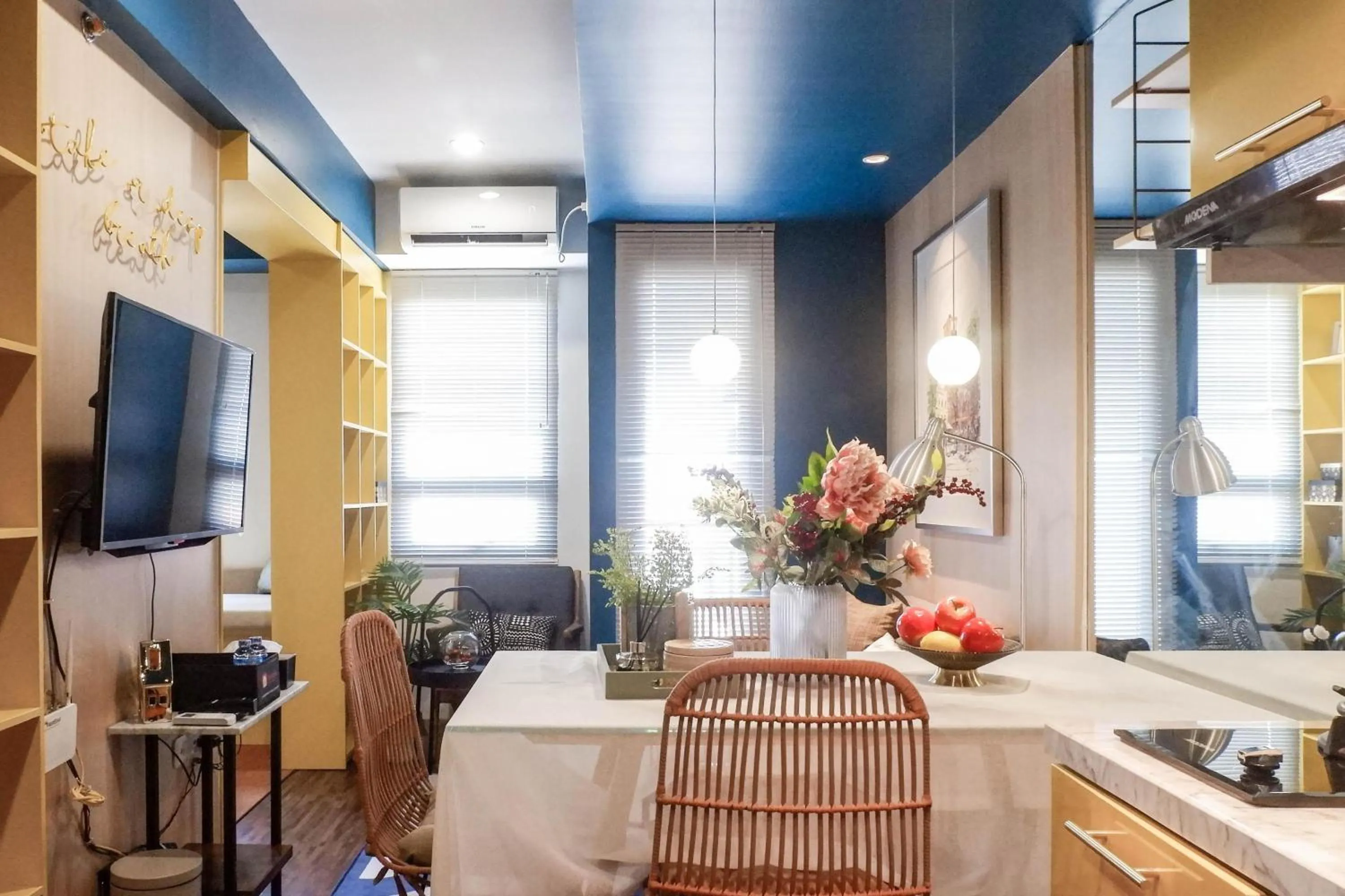 Bed in Exquisite 1BR Apartment at Puri Mas By Travelio