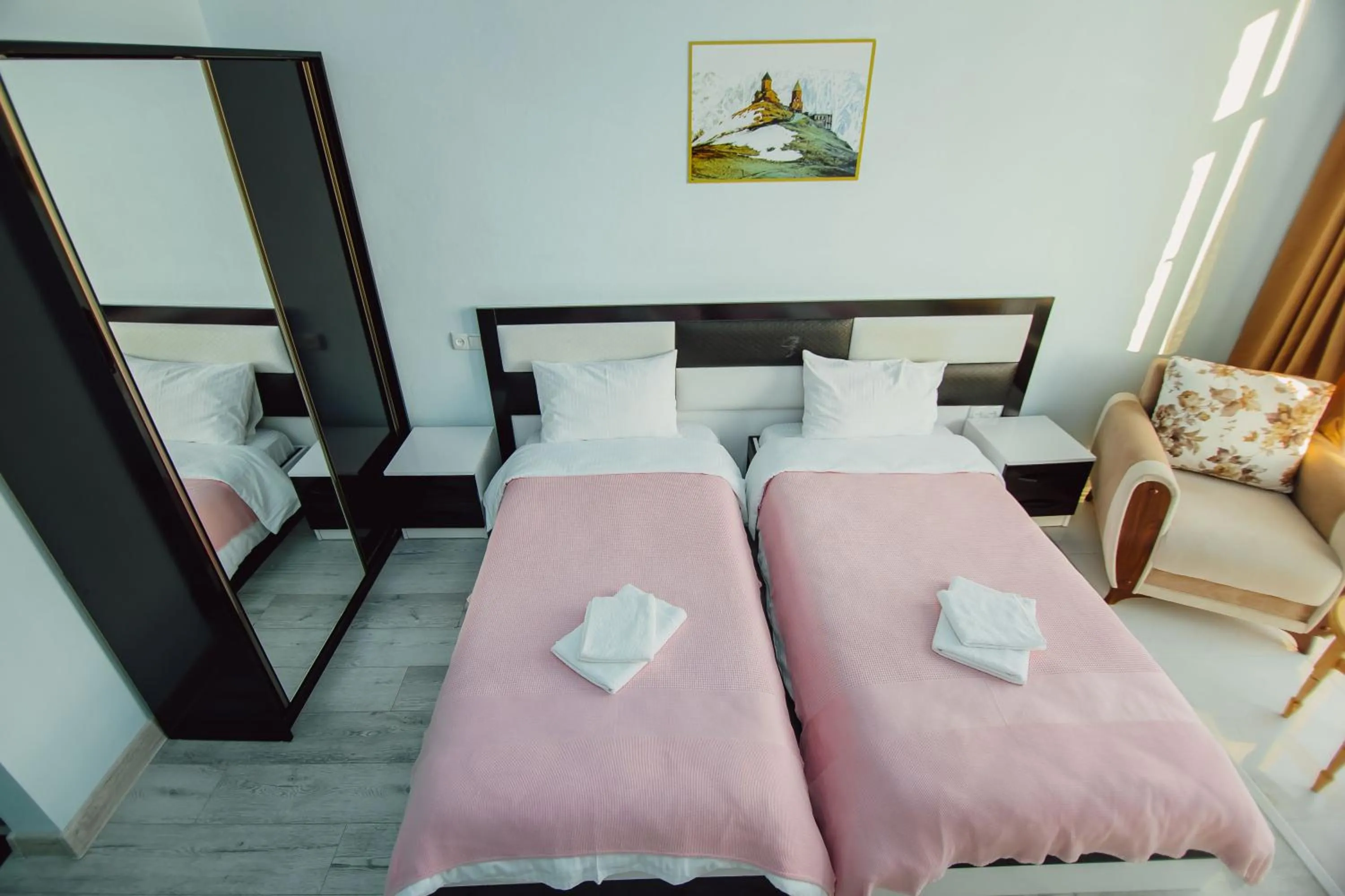 Bed in Mimino Hotel Batumi