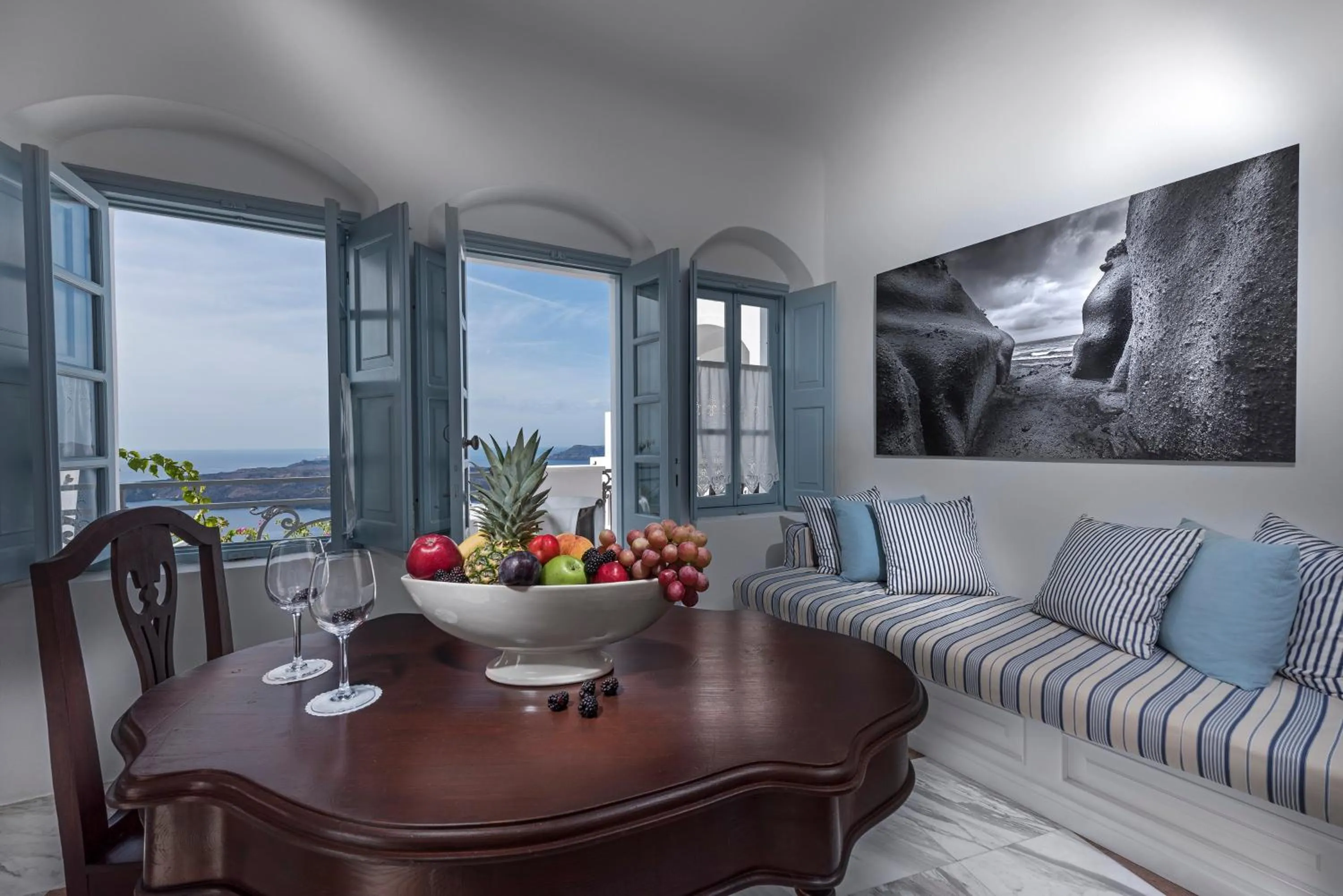 Living room in Aigialos Luxury Traditional Settlement