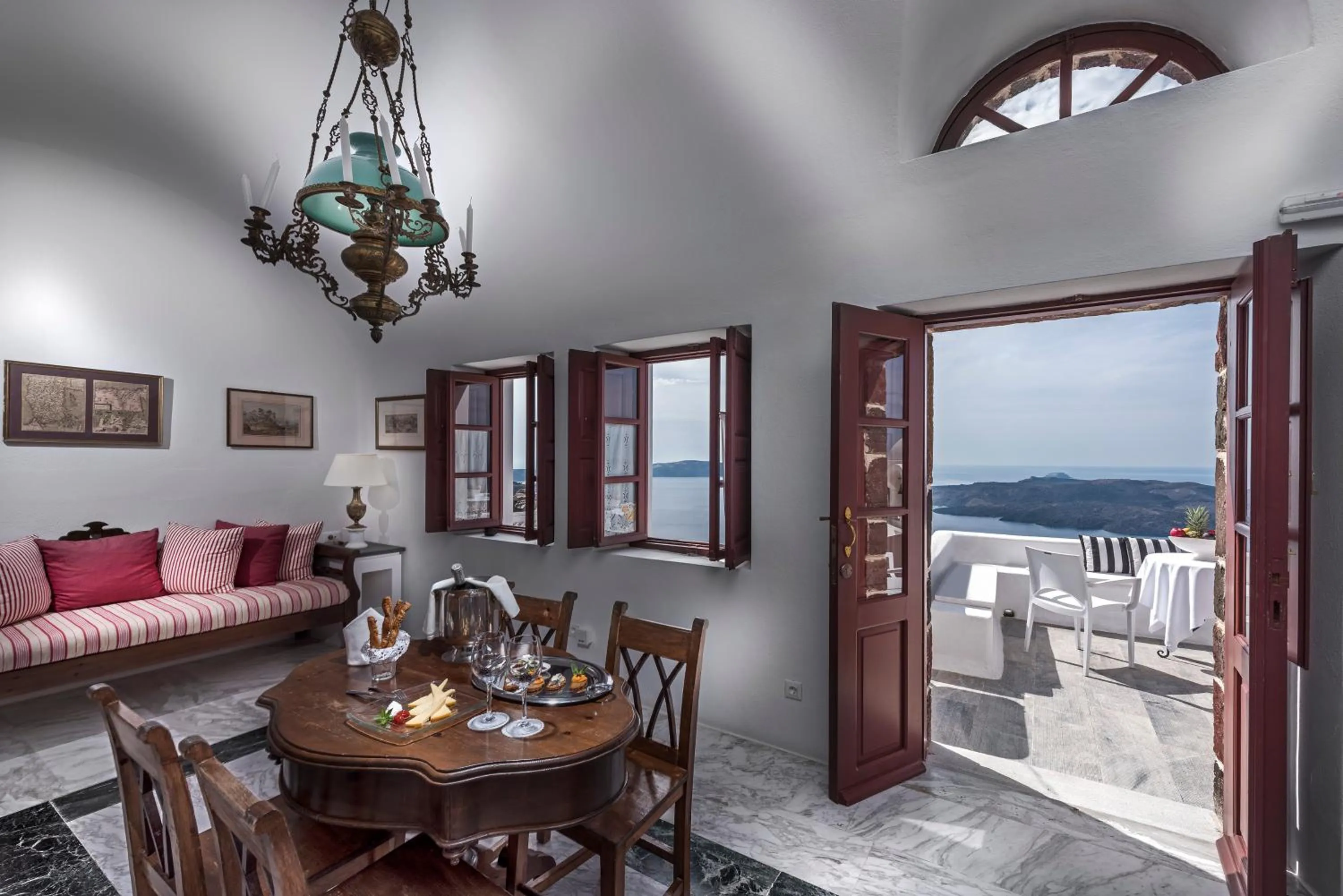 Living room in Aigialos Luxury Traditional Settlement
