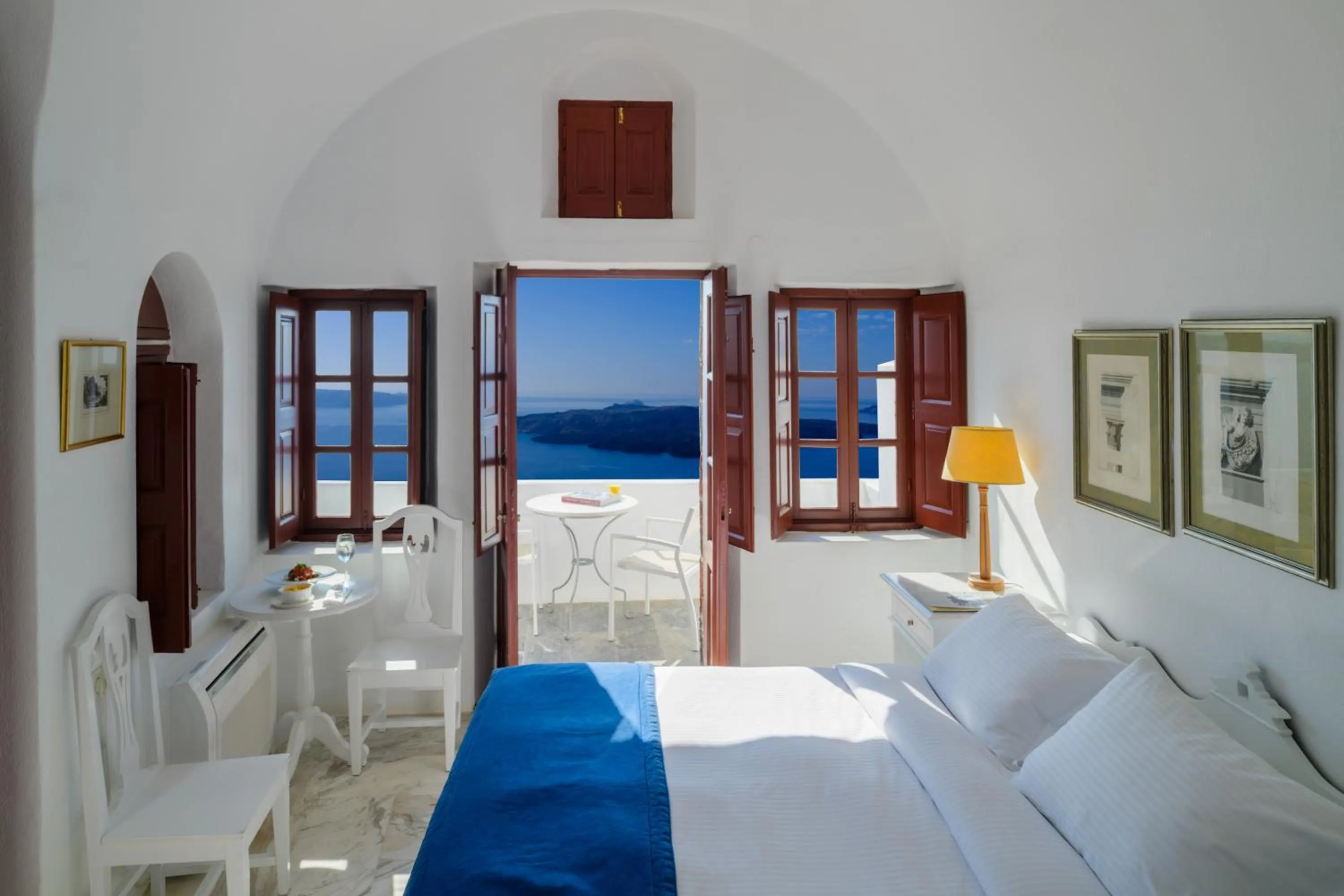View (from property/room), Bed in Aigialos Luxury Traditional Settlement