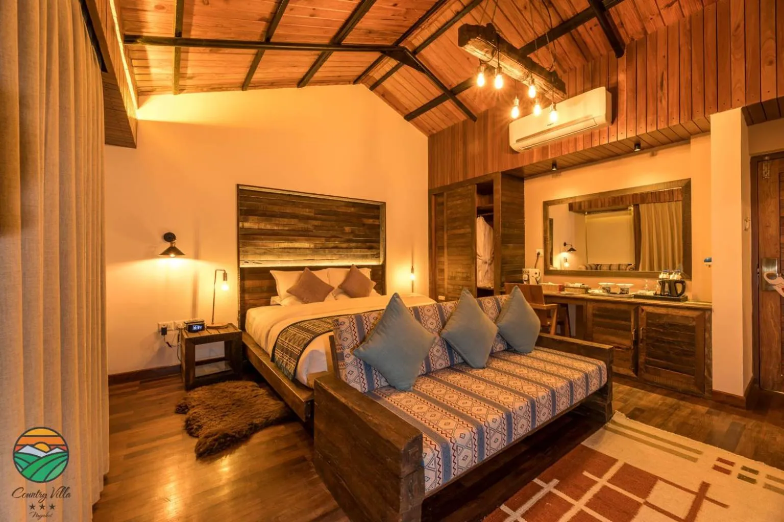 Living room, Bed in Hotel Country Villa
