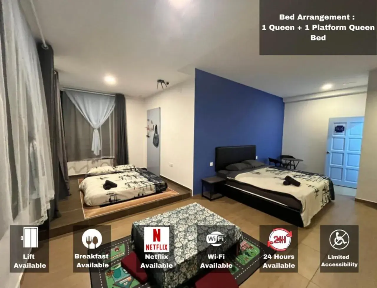 Luxury Quadruple Room in Hotel Lavie at Centrum Luxury Quadruple Room in Hotel Lavie at Centrum