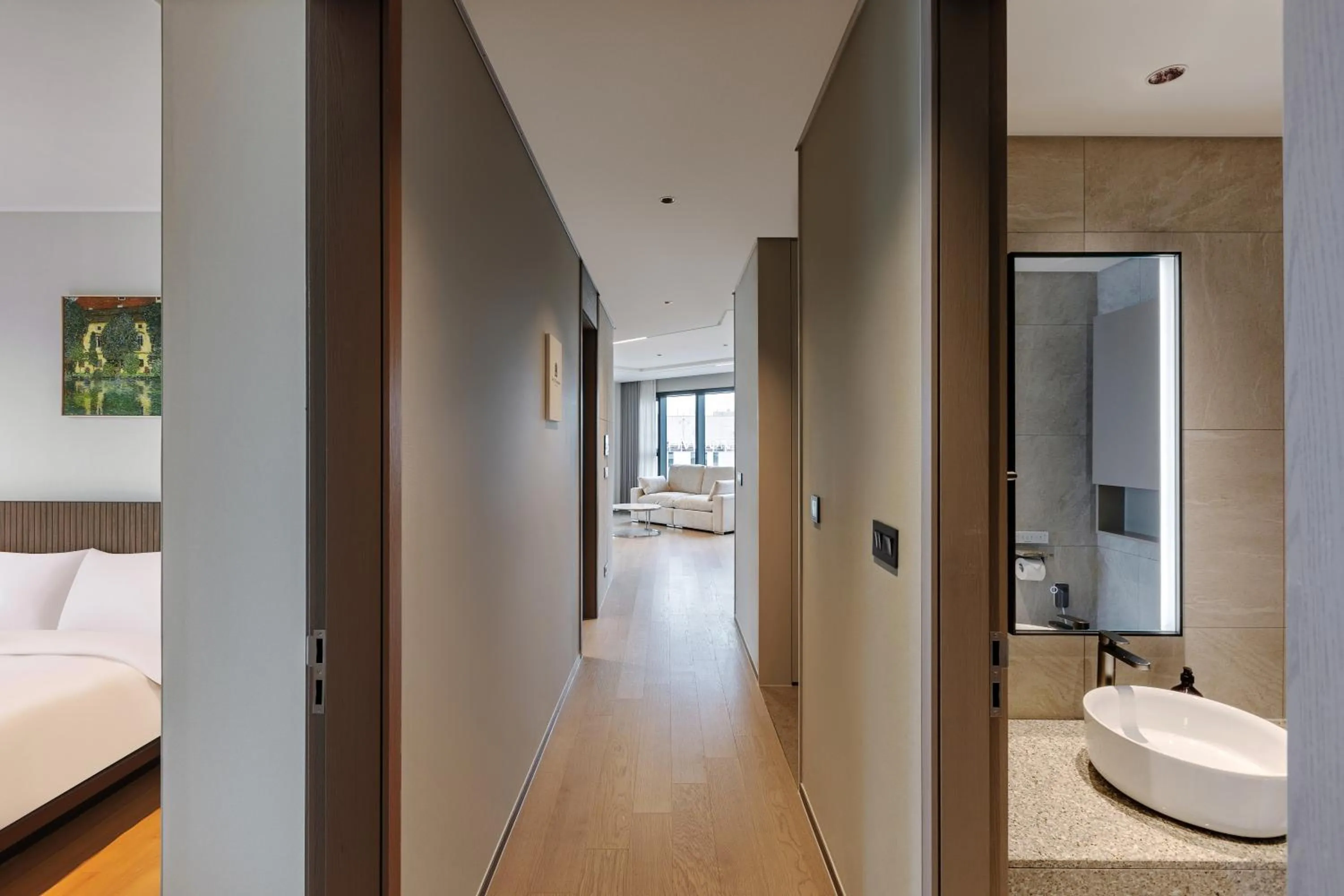 Living room, Bed in NewCZ Haeundae Residence