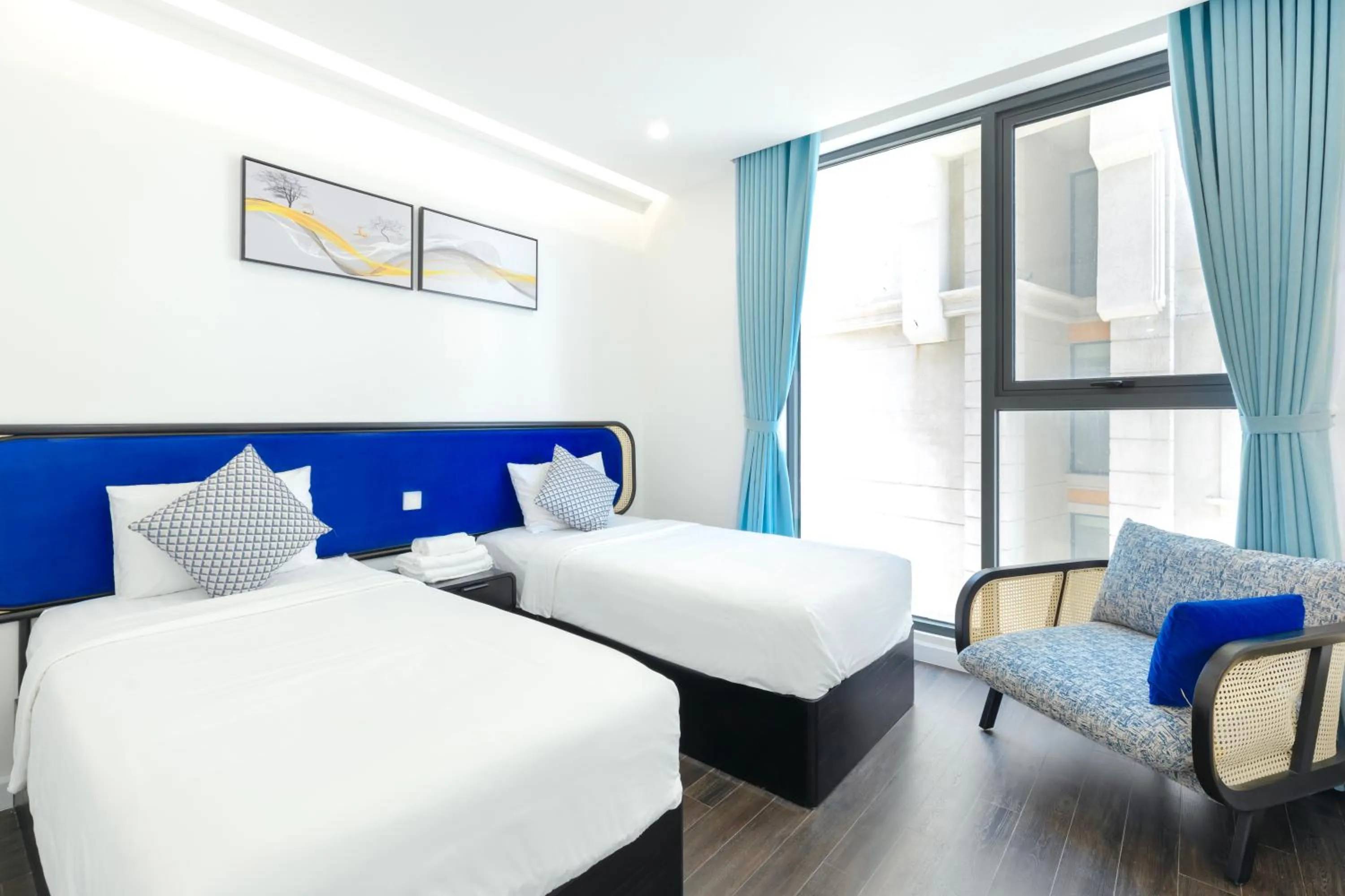 Bed in Elyday Apartment Hillside Phu Quoc - Sea & Firework view