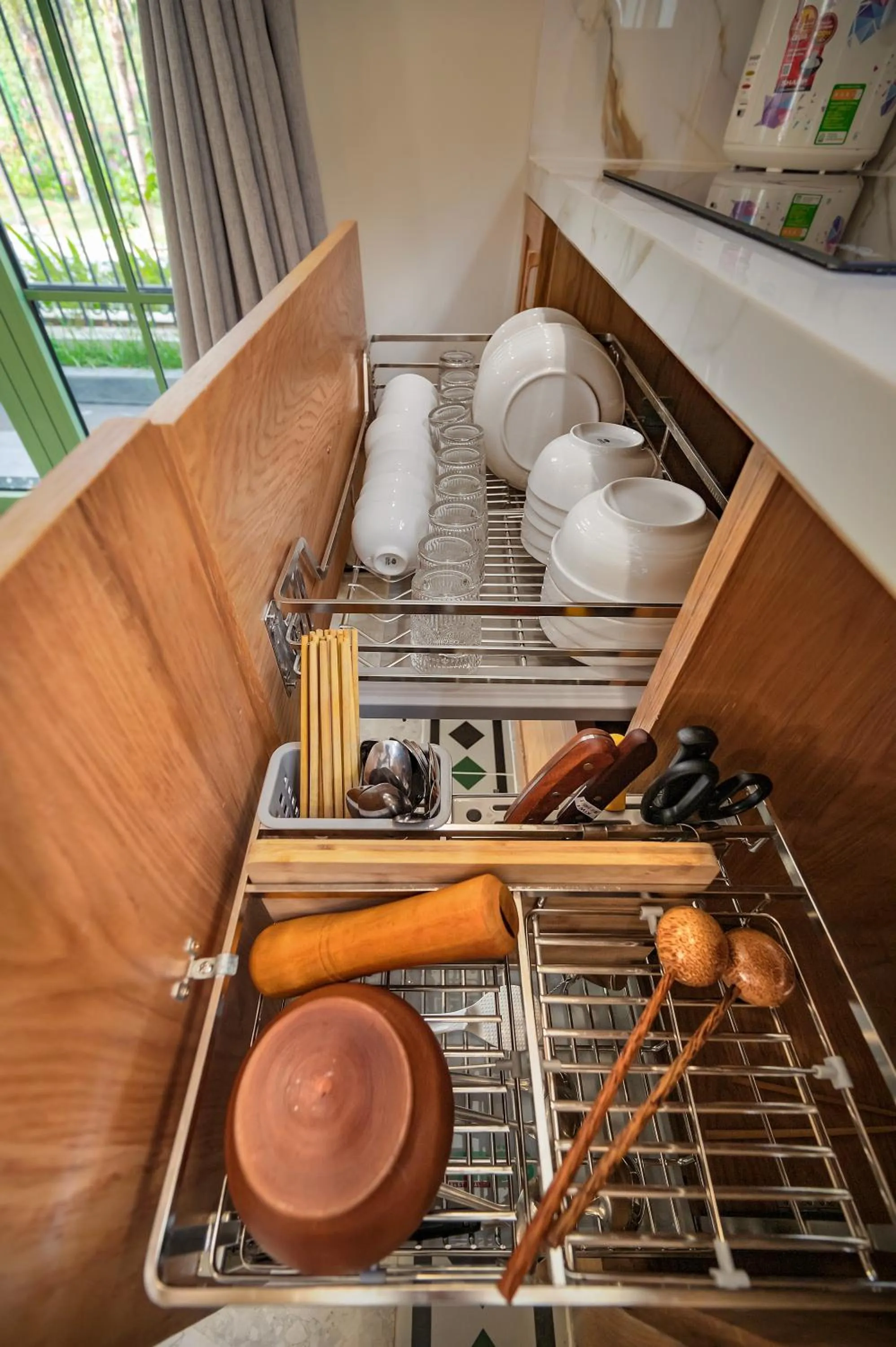 Kitchen or kitchenette in Elyday Apartment Hillside Phu Quoc - Sea & Firework view