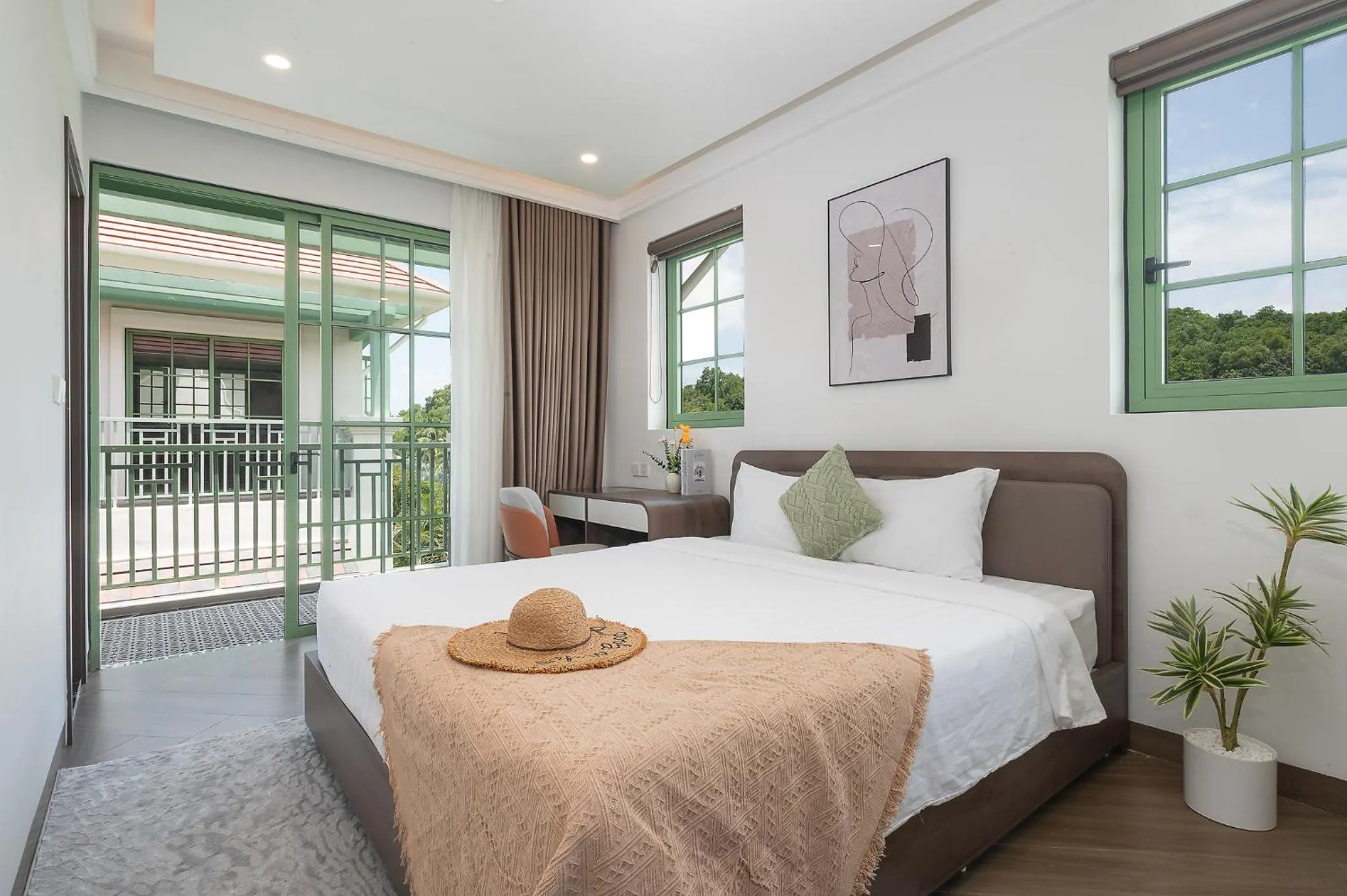 Bedroom, Bed in Elyday Apartment Hillside Phu Quoc - Sea & Firework view