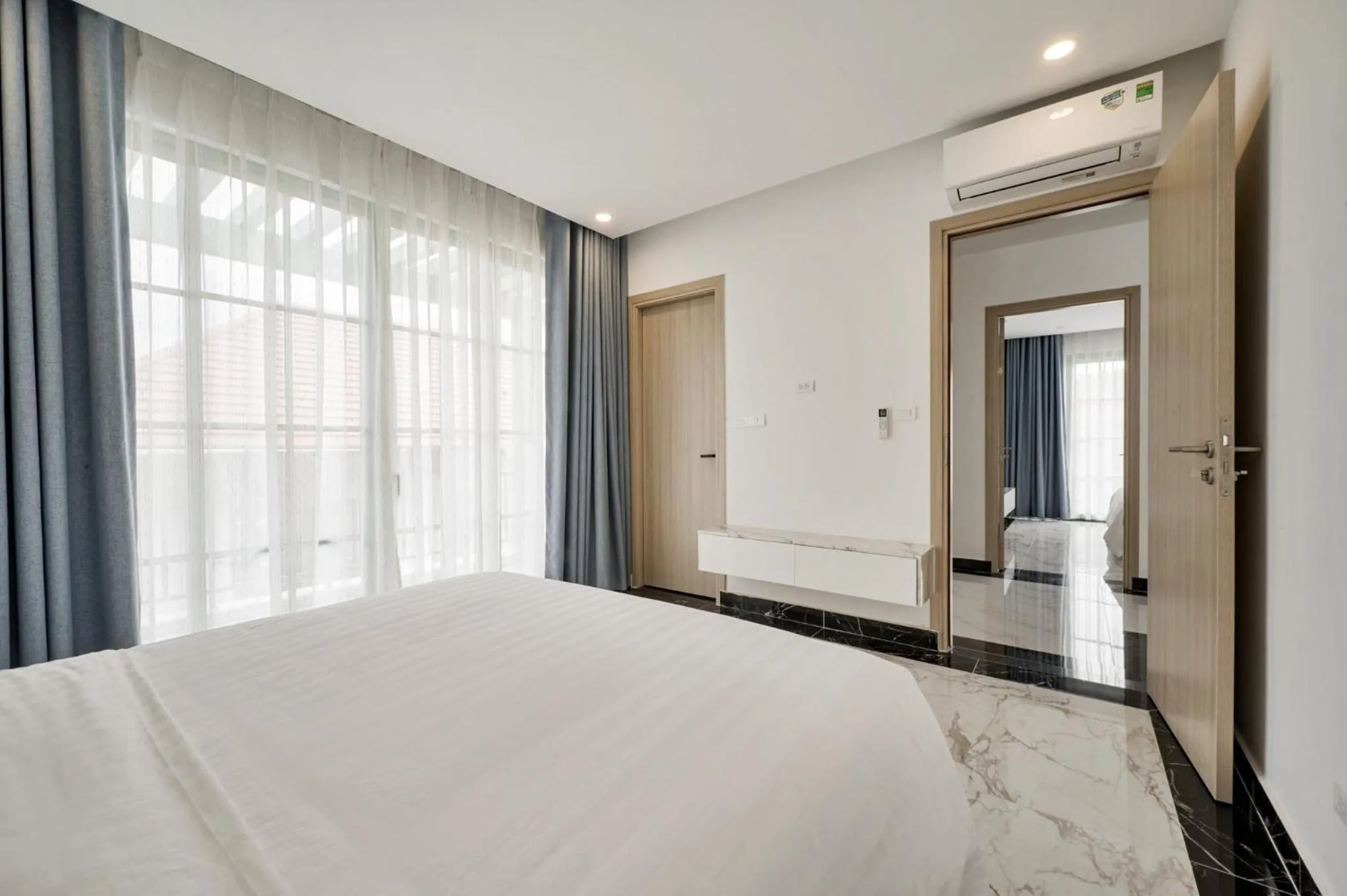 Bedroom, Bed in Elyday Apartment Hillside Phu Quoc - Sea & Firework view