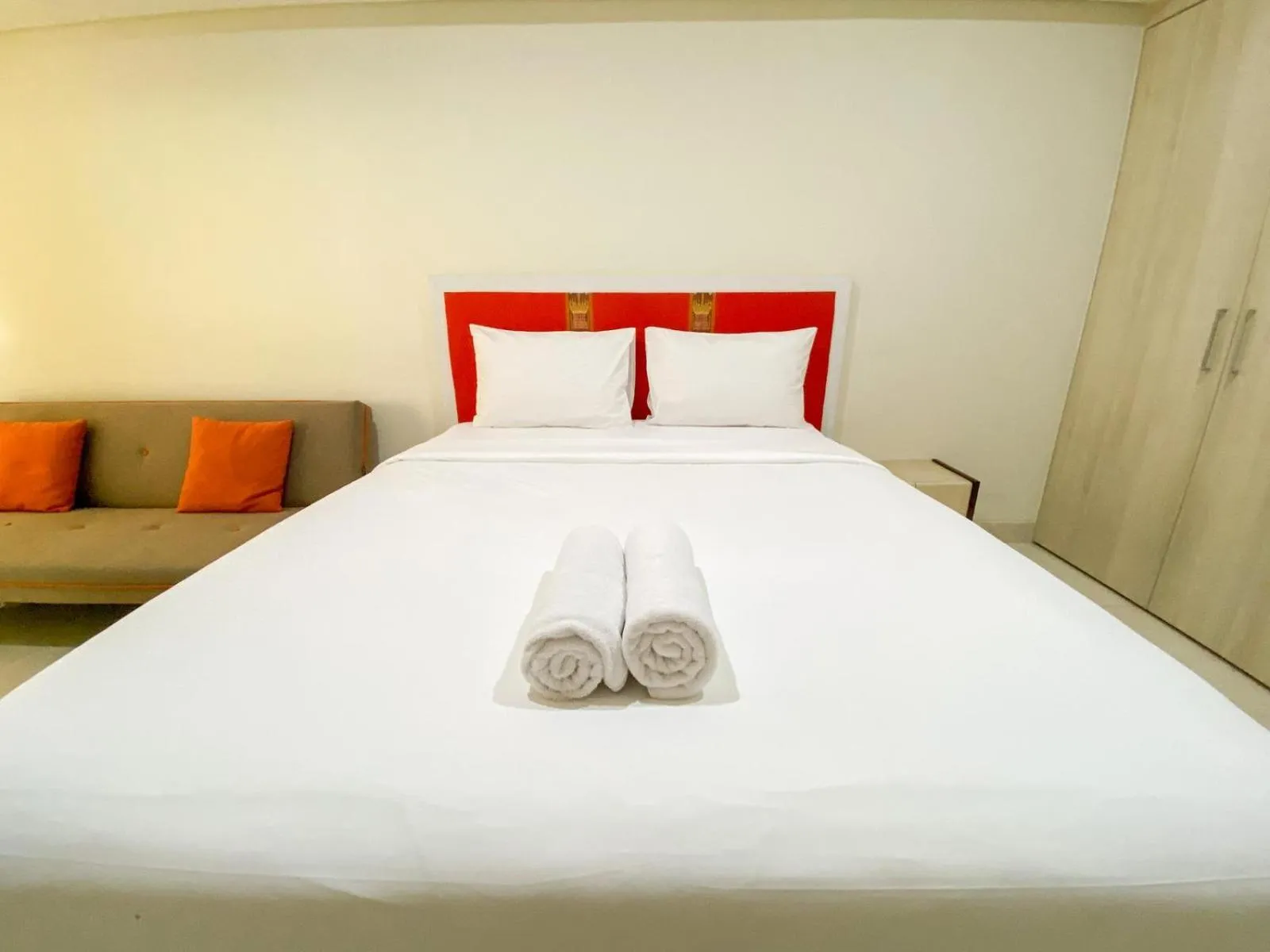Bed in Good Deal Studio Apartment at Warhol (W/R) Residences By Travelio
