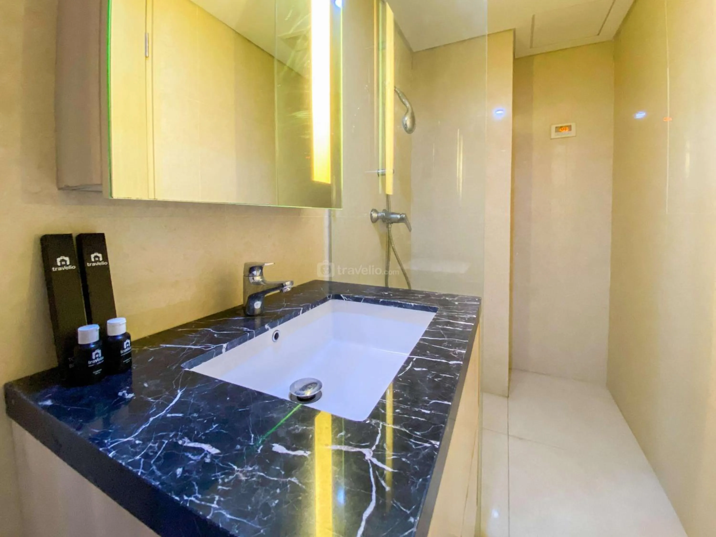 Bed in Good Deal Studio Apartment at Warhol (W/R) Residences By Travelio