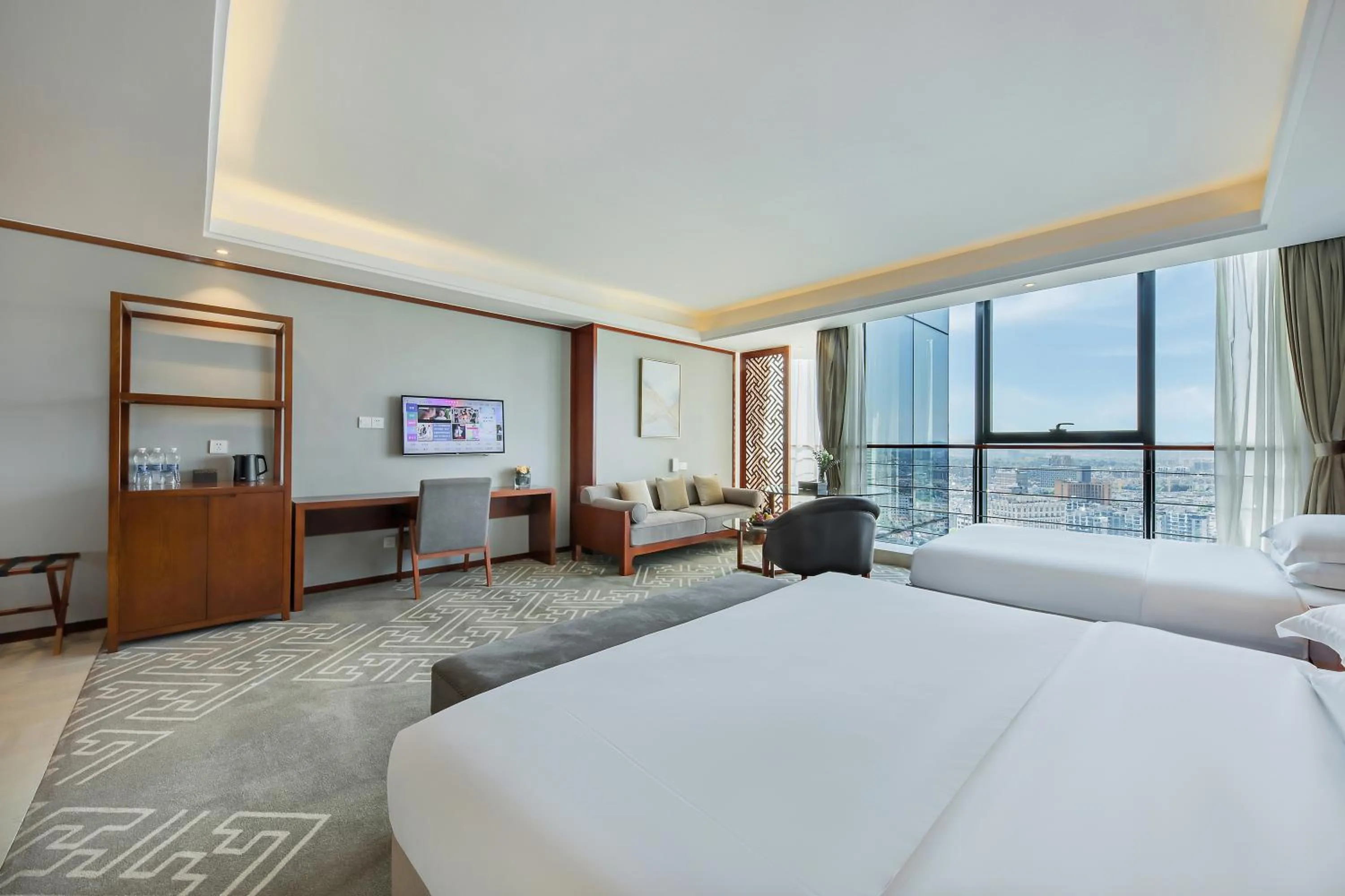 Photo of the whole room, Bed in Courtyard by Marriott Anji-Beside Zhebei Mall and Jiuzhou Mall,Live in downtown