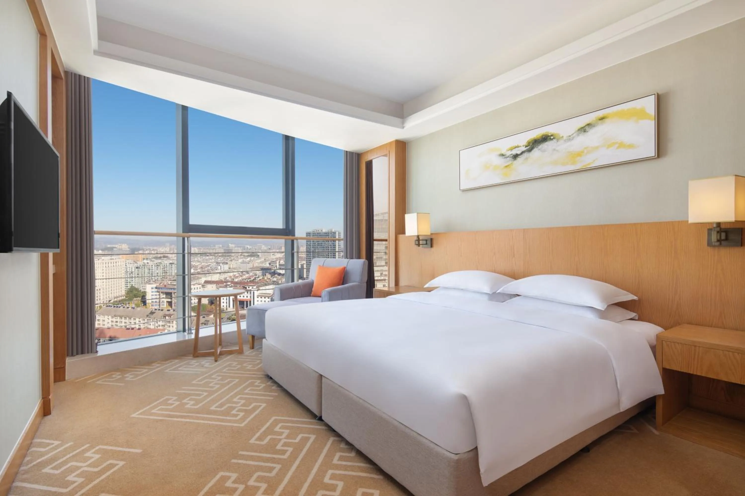 Photo of the whole room, Bed in Courtyard by Marriott Anji-Beside Zhebei Mall and Jiuzhou Mall,Live in downtown