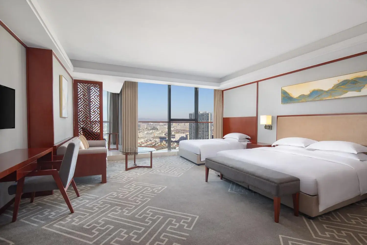 Family Double, Guest room, 2 Double, City View in Courtyard by Marriott Anji Family Double, Guest room, 2 Double, City View in Courtyard by Marriott Anji