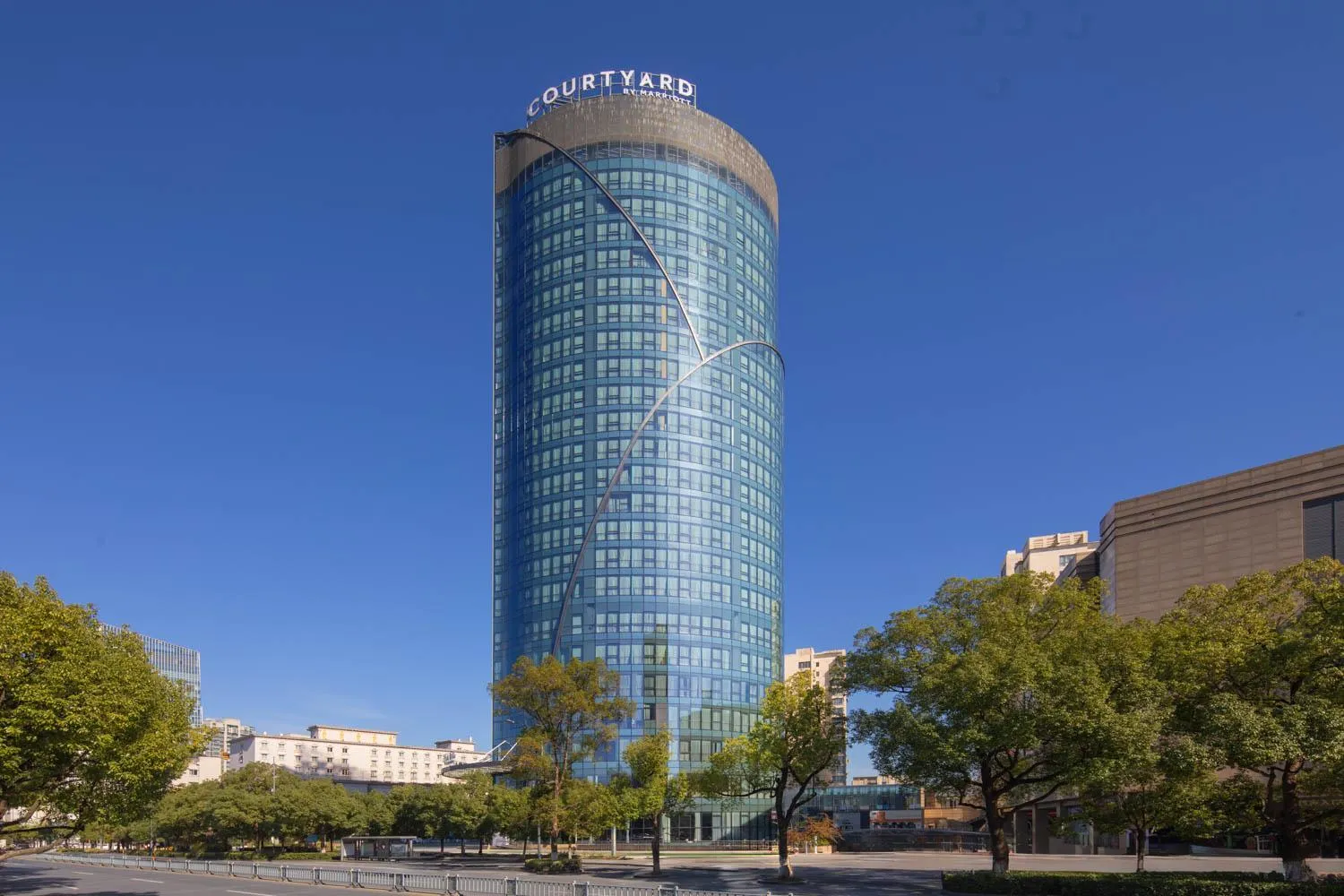 Property building in Courtyard by Marriott Anji-Beside Zhebei Mall and Jiuzhou Mall,Live in downtown