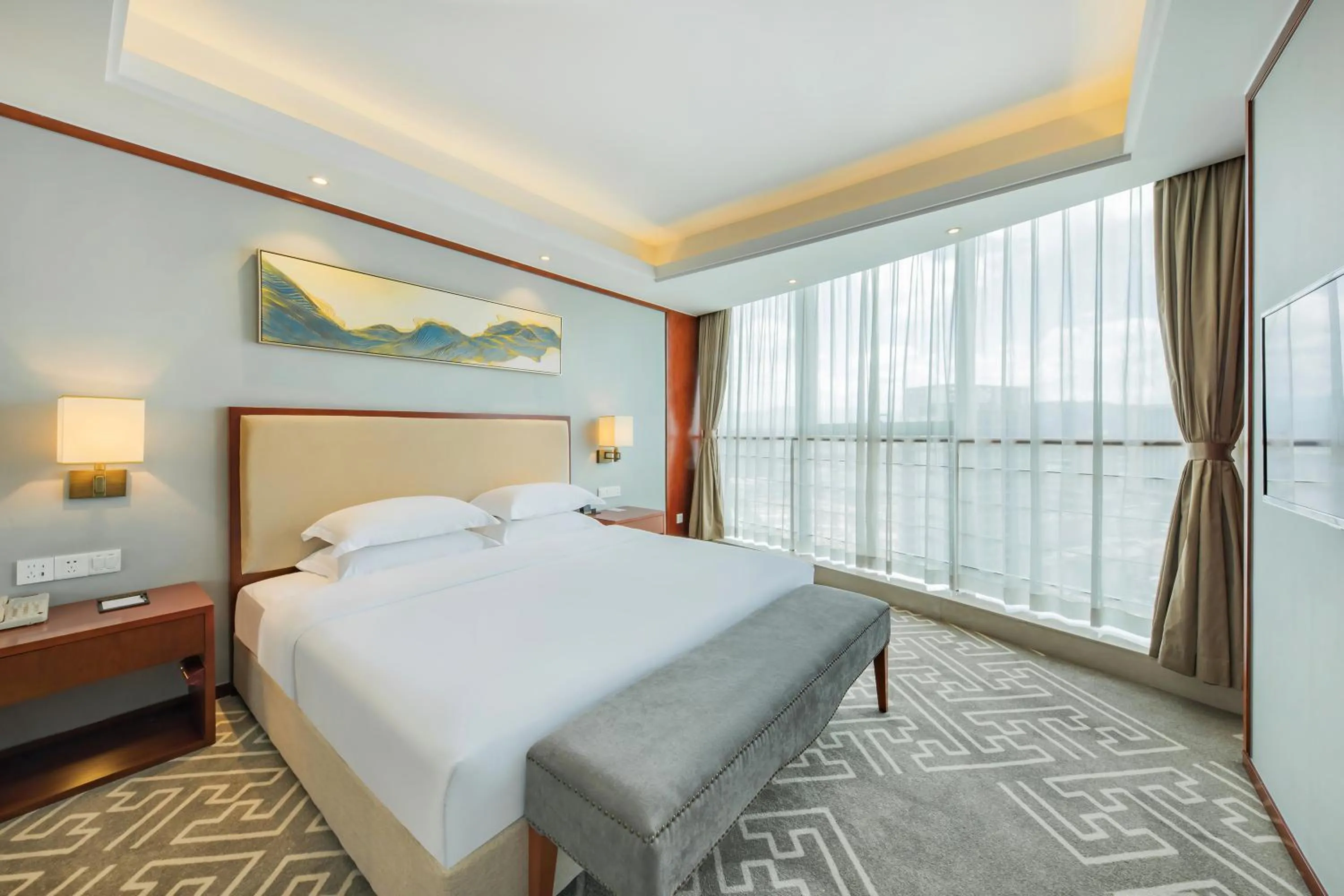 Bedroom, Bed in Courtyard by Marriott Anji-Beside Zhebei Mall and Jiuzhou Mall,Live in downtown