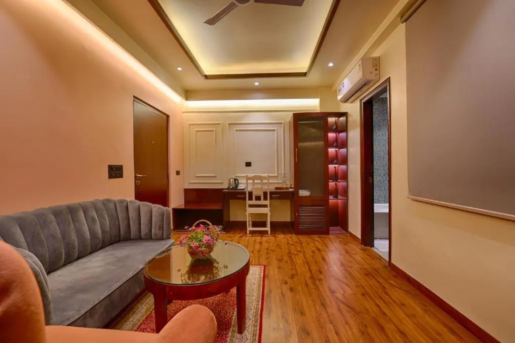 Seating area in Gulmohar Mansion - A Boutique Stay