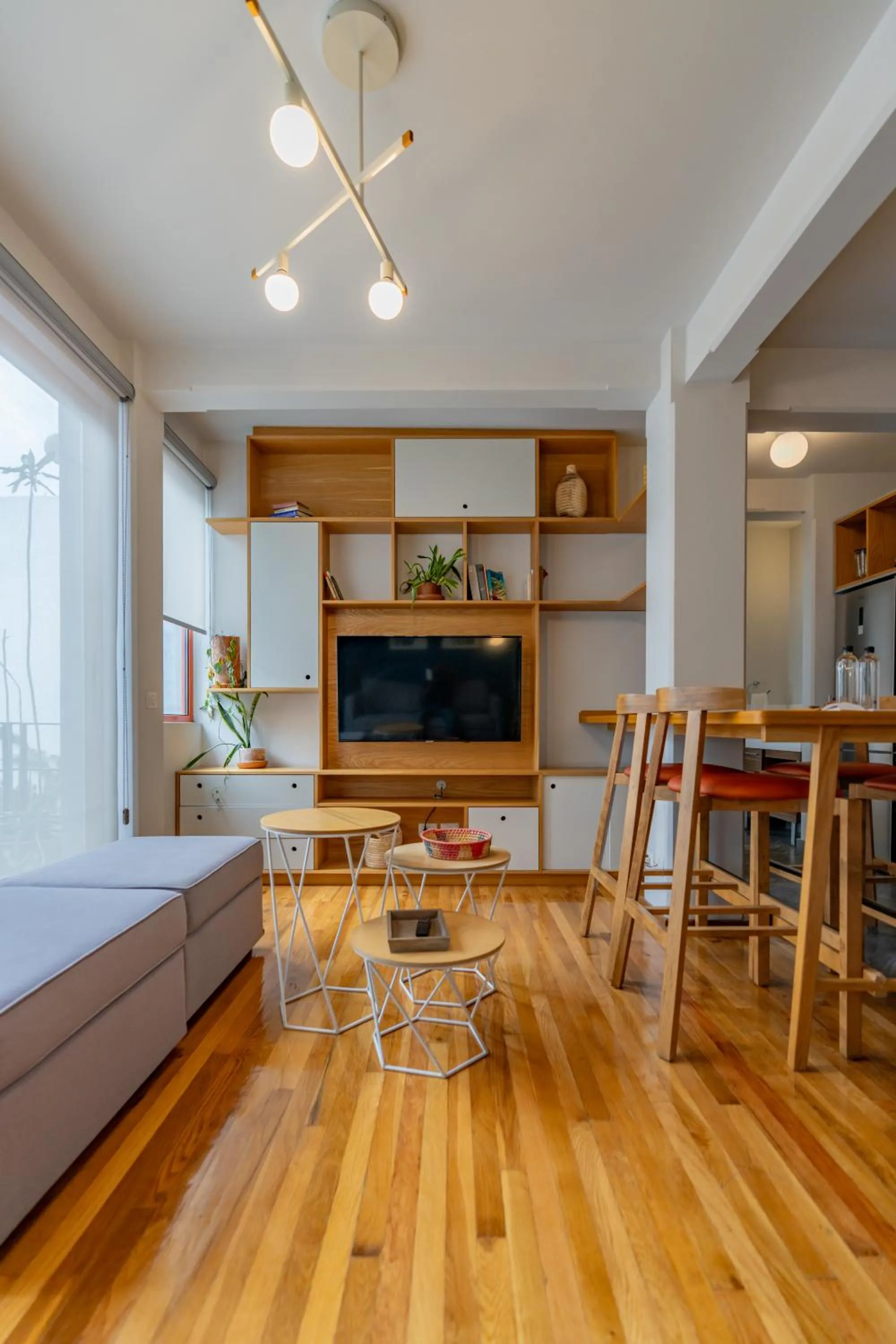 Living room in La Campechana in the heart of Roma and Condesa