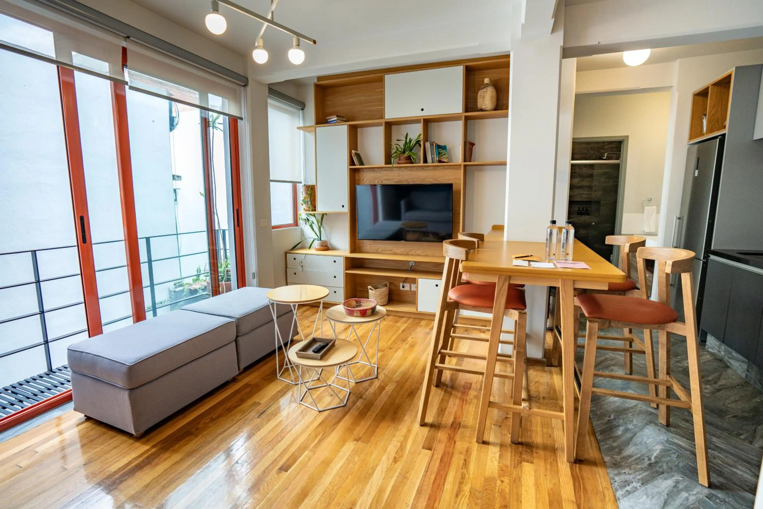 Living room in La Campechana in the heart of Roma and Condesa