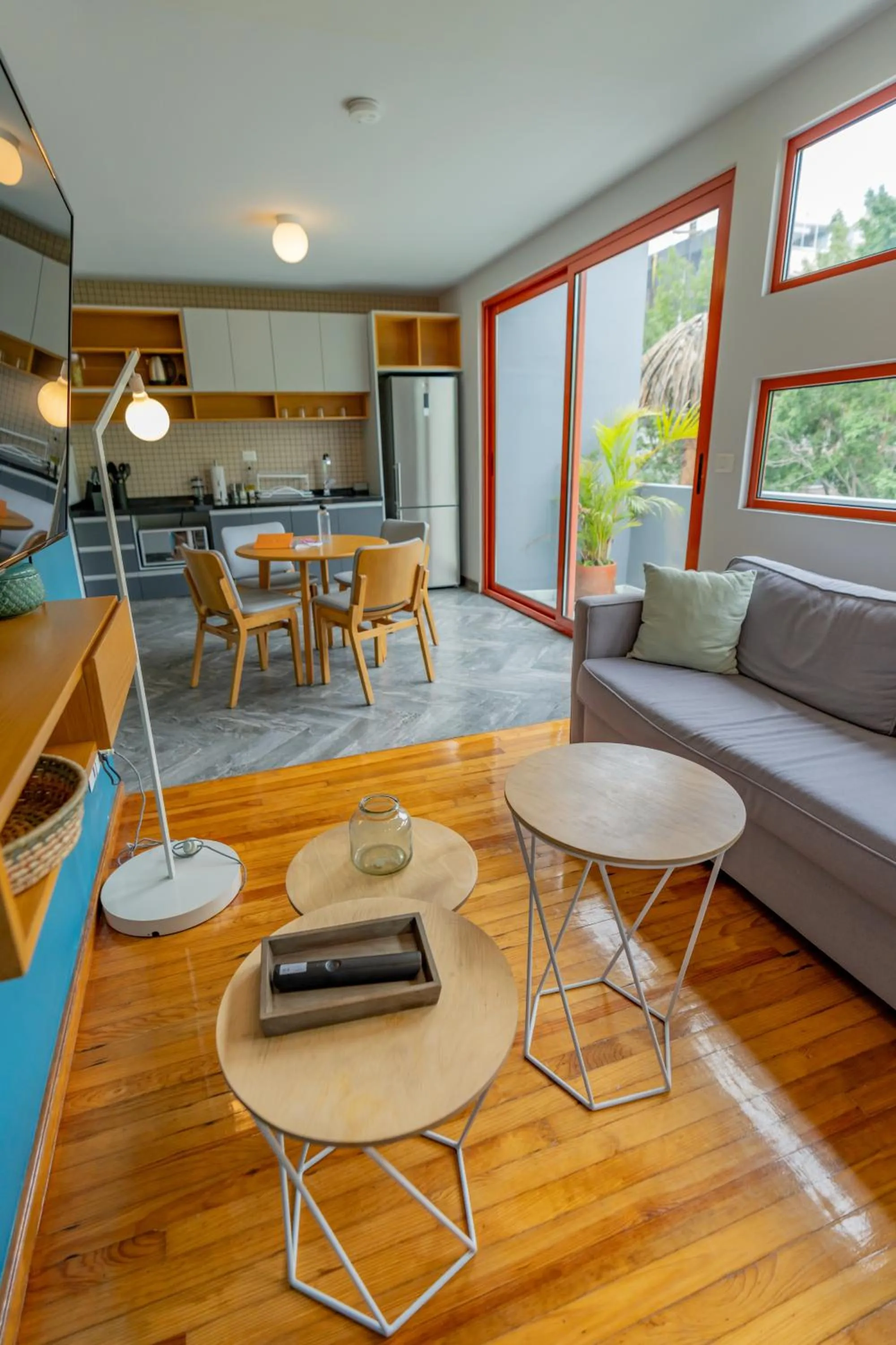 Living room in La Campechana in the heart of Roma and Condesa