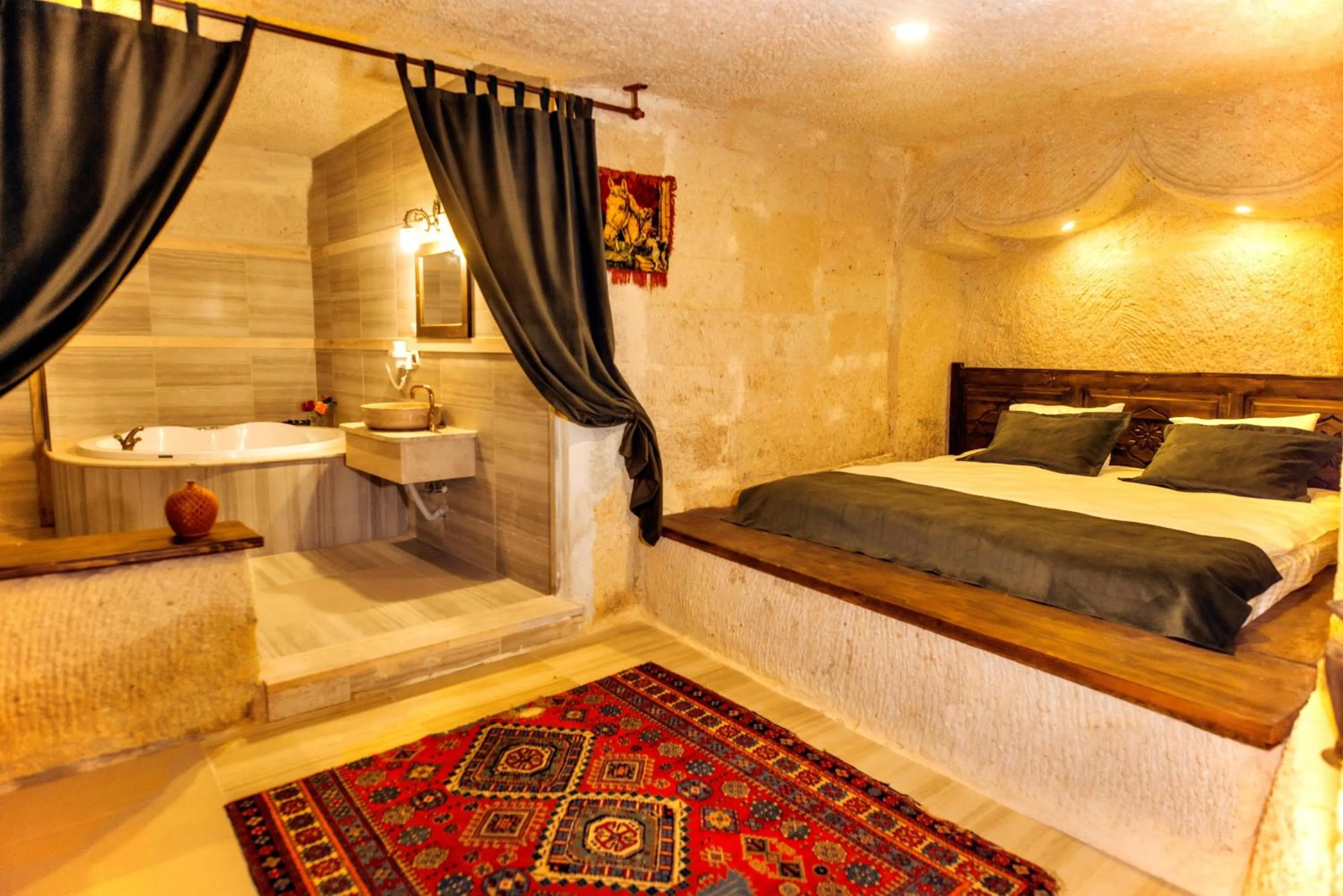 Bedroom, Bed in Solin Cave Cappadocia