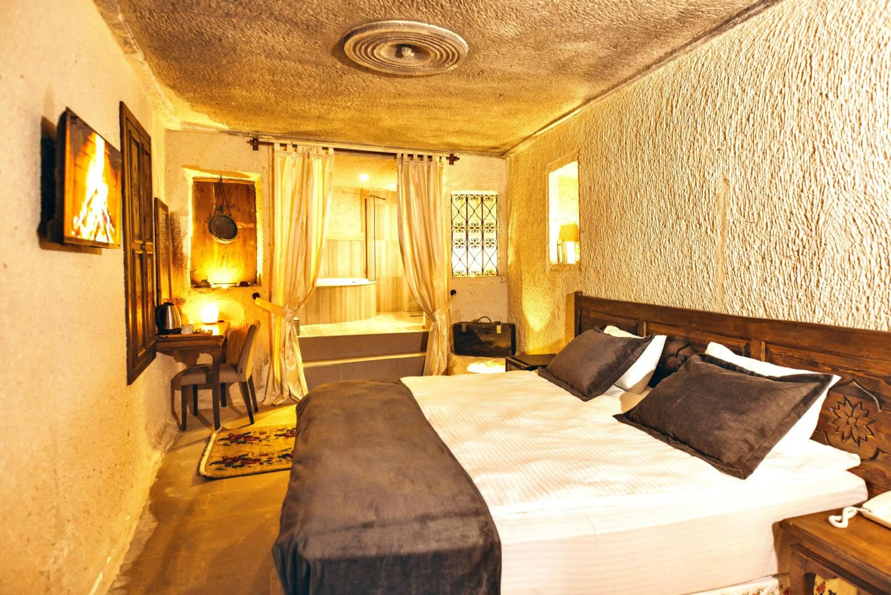 Bedroom, Bed in Solin Cave Cappadocia