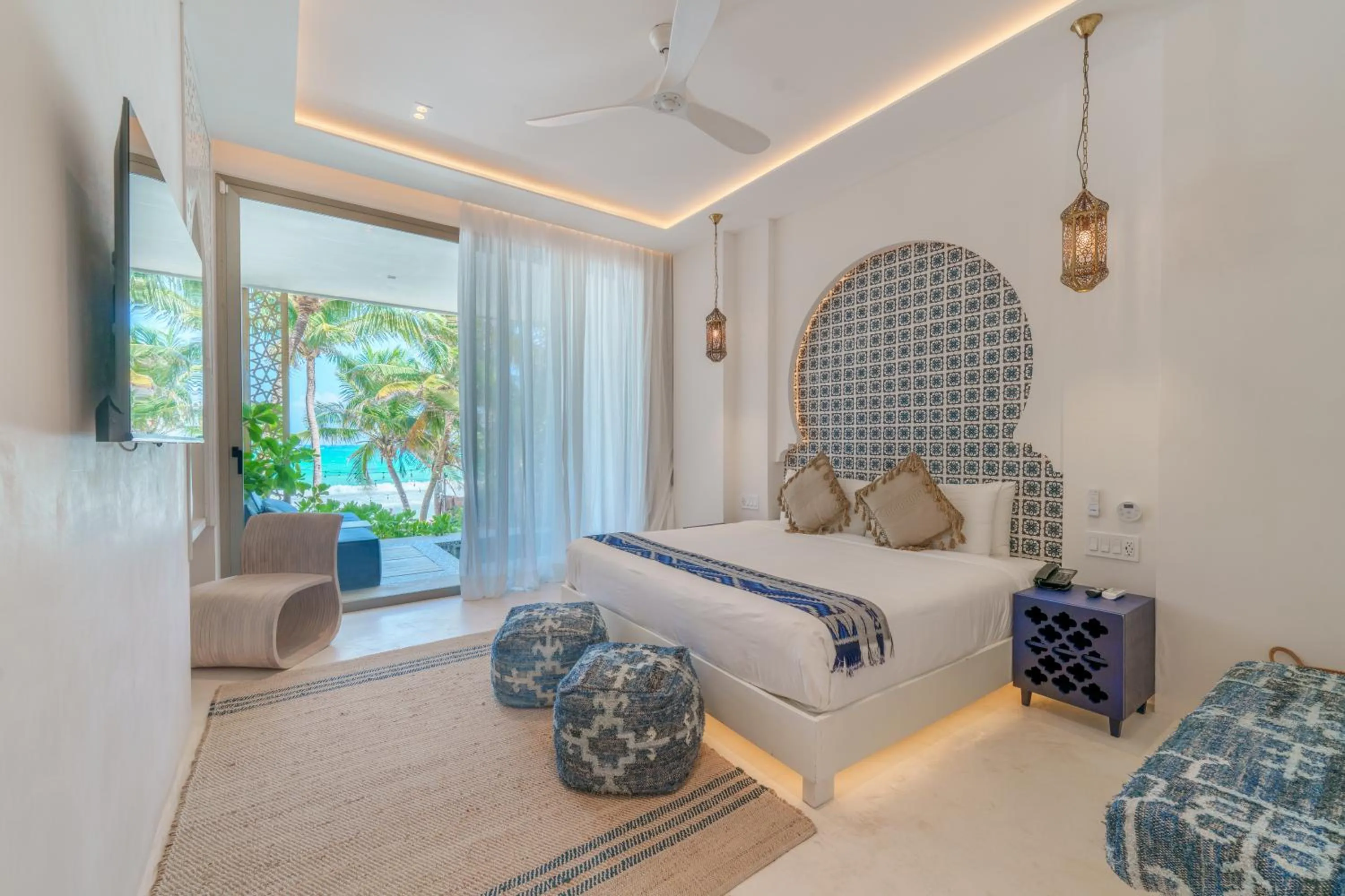 Bed in Sana Tulum Beachfront Boutique Hotel