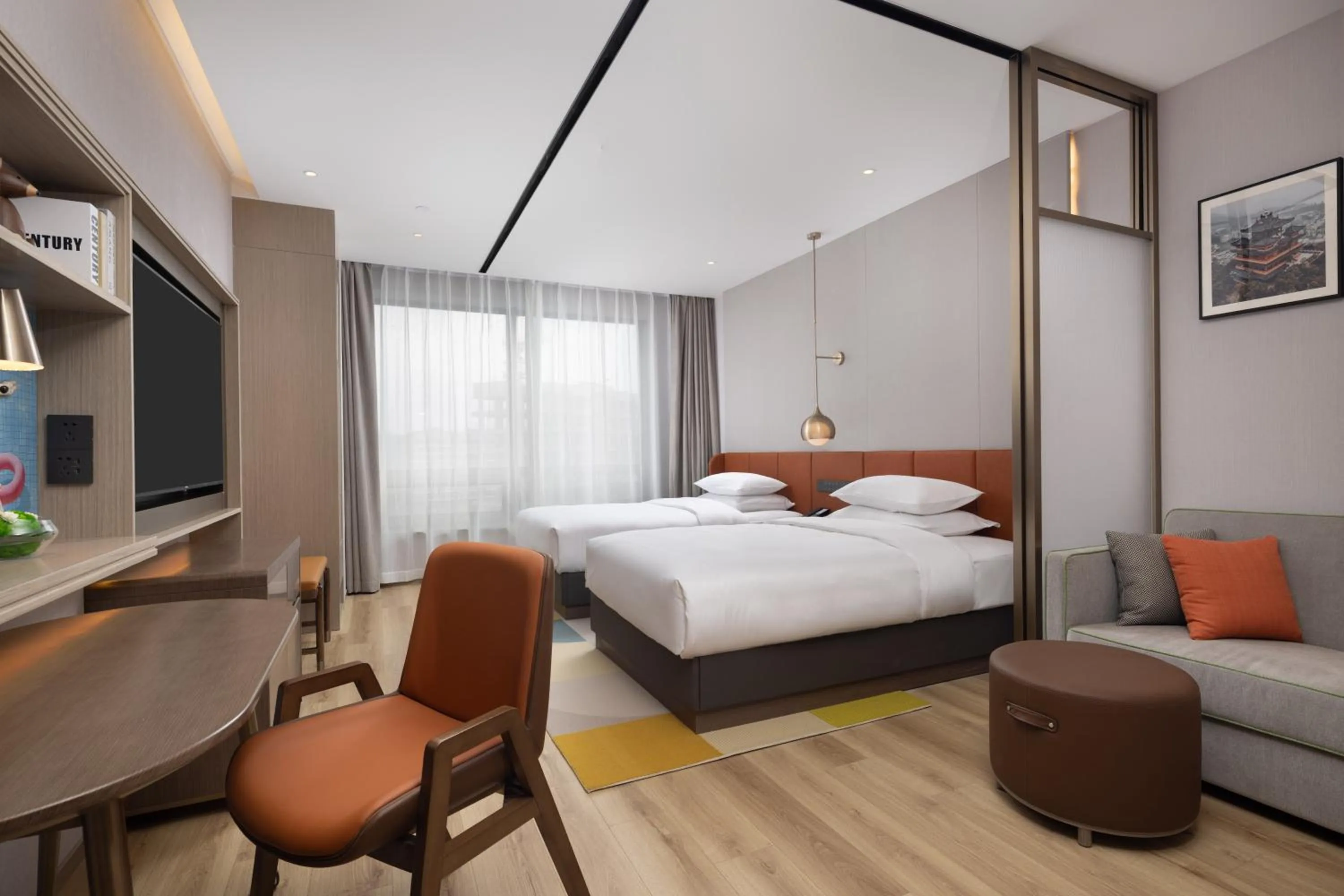 Bed in Home2 Suite by Hilton Hangzhou East Railway Station