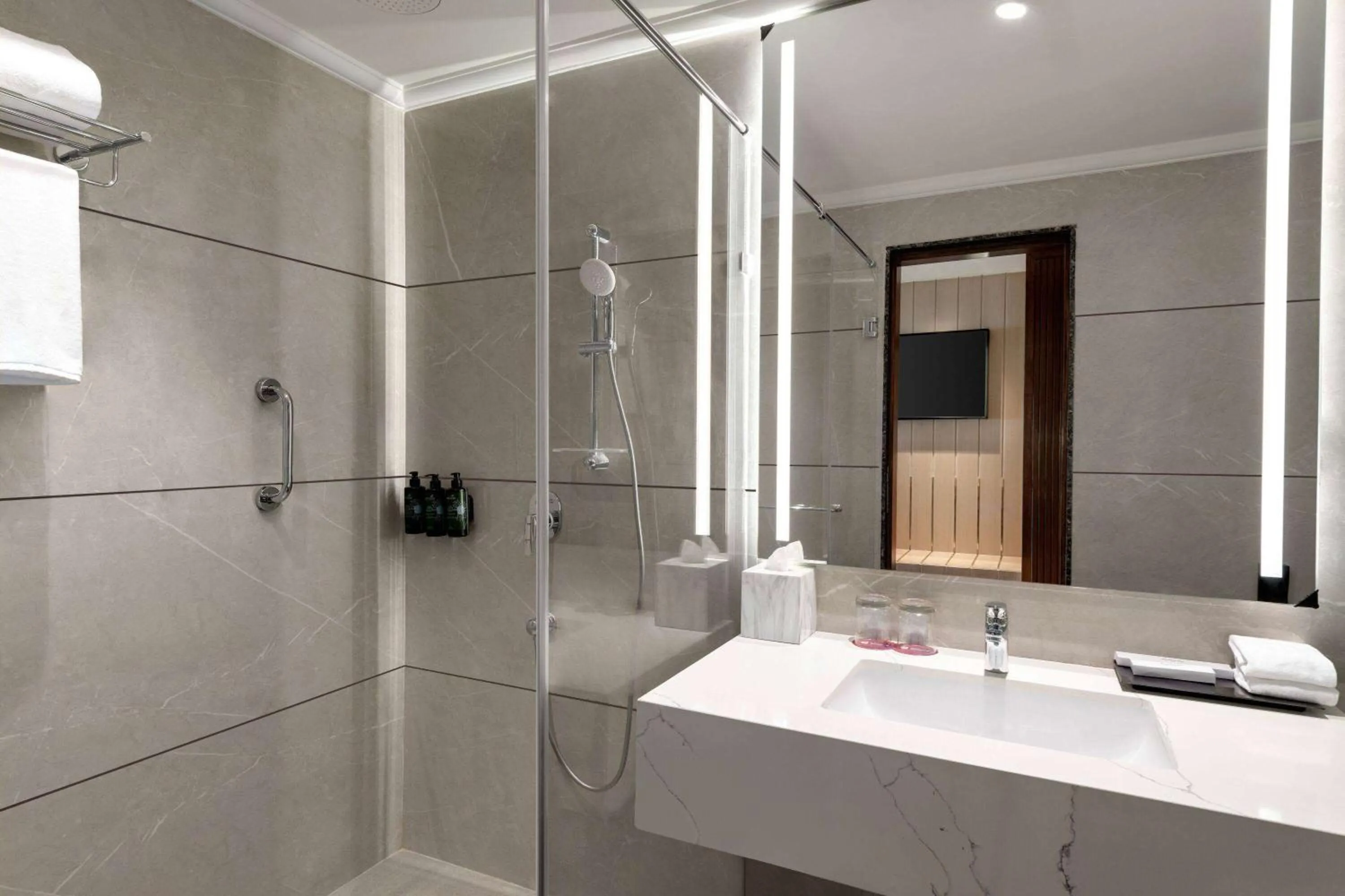 Bathroom in Ramada Encore by Wyndham Udaipur Roopnagar