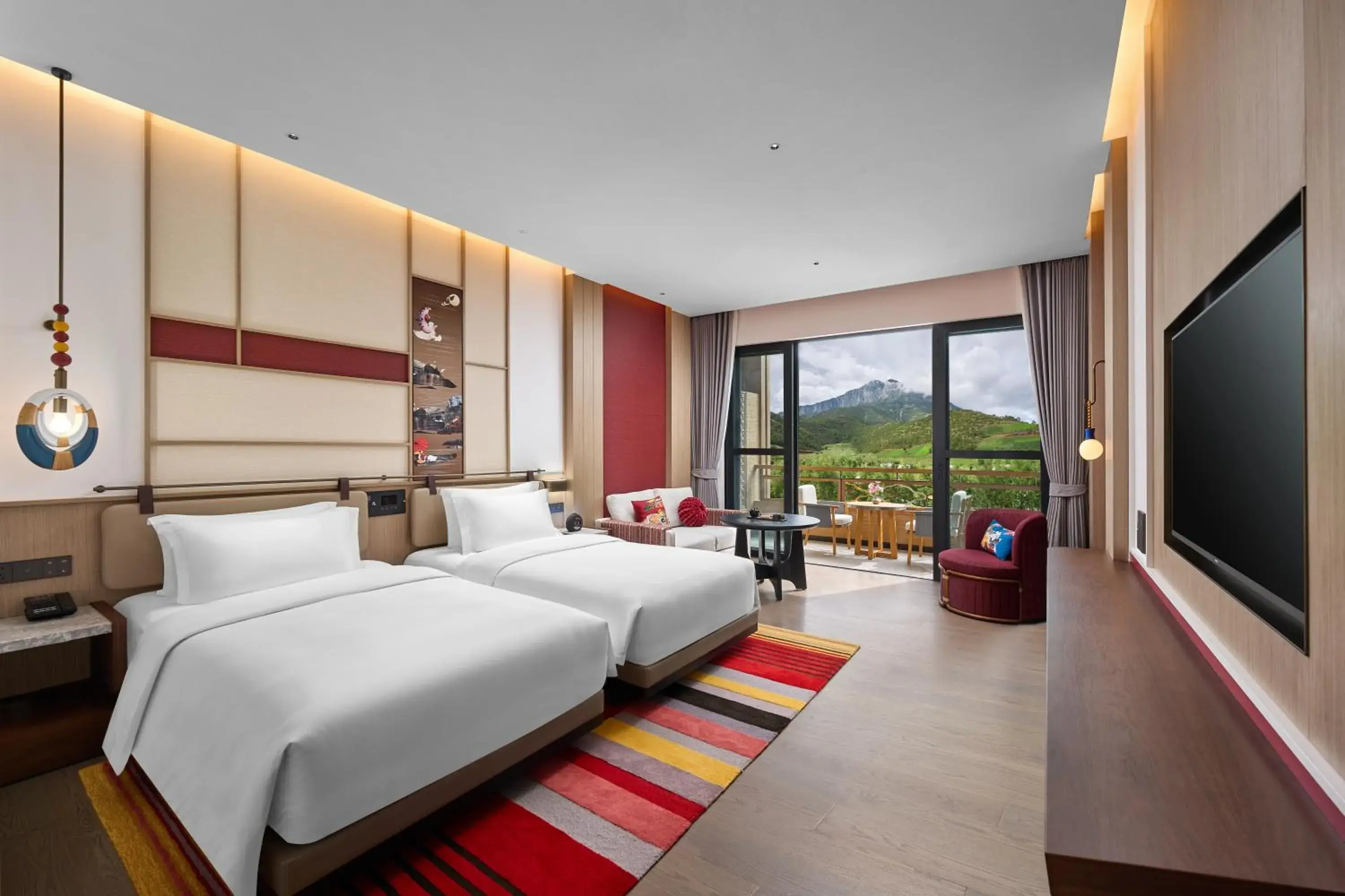 Premium Double Room with Two Double Beds and Mountain View in Hotel Indigo Lugu Lake by IHG Premium Double Room with Two Double Beds and Mountain View in Hotel Indigo Lugu Lake by IHG
