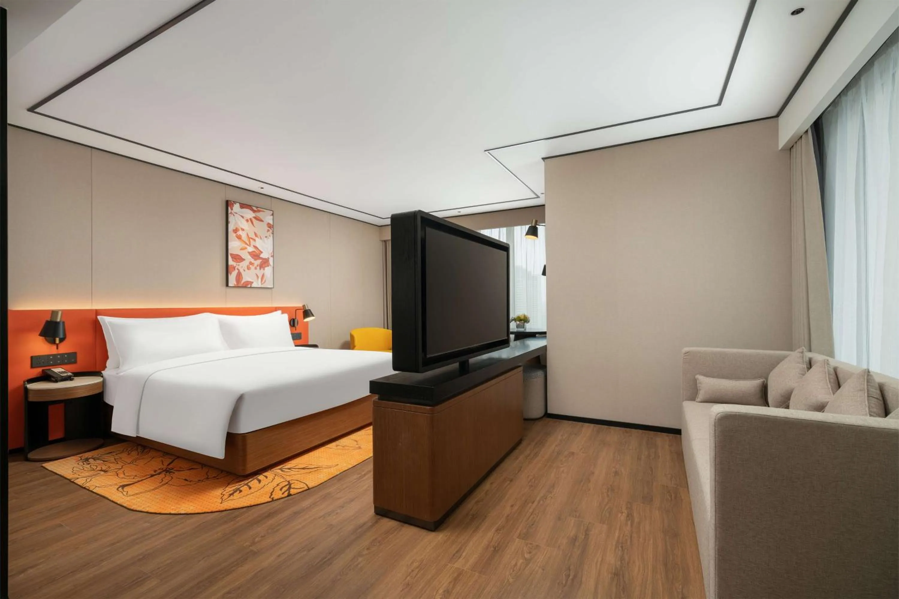 Living room, Bed in Hilton Garden Inn Tianjin Railway Station