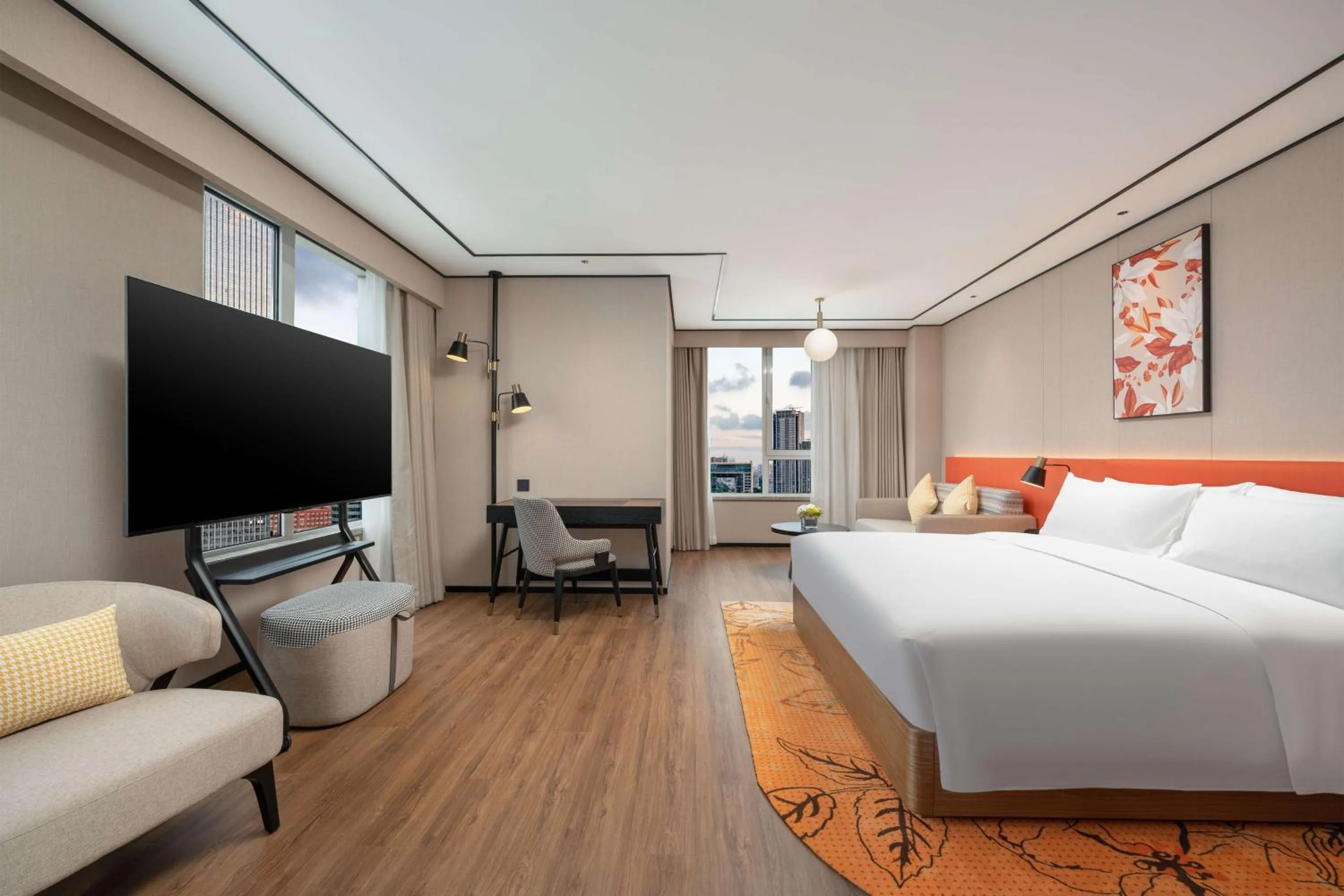 Living room, Bed in Hilton Garden Inn Tianjin Railway Station