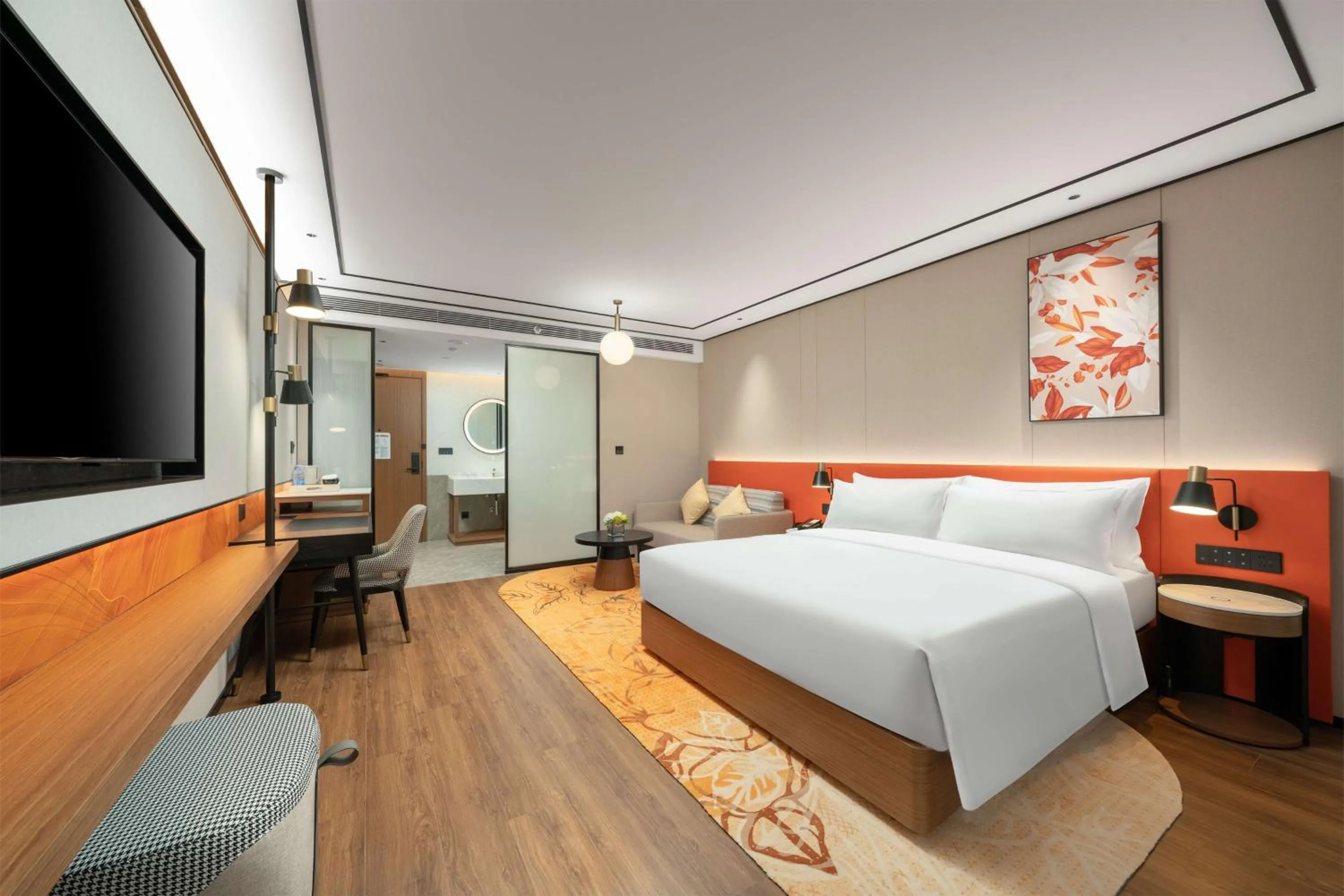 Living room, Bed in Hilton Garden Inn Tianjin Railway Station