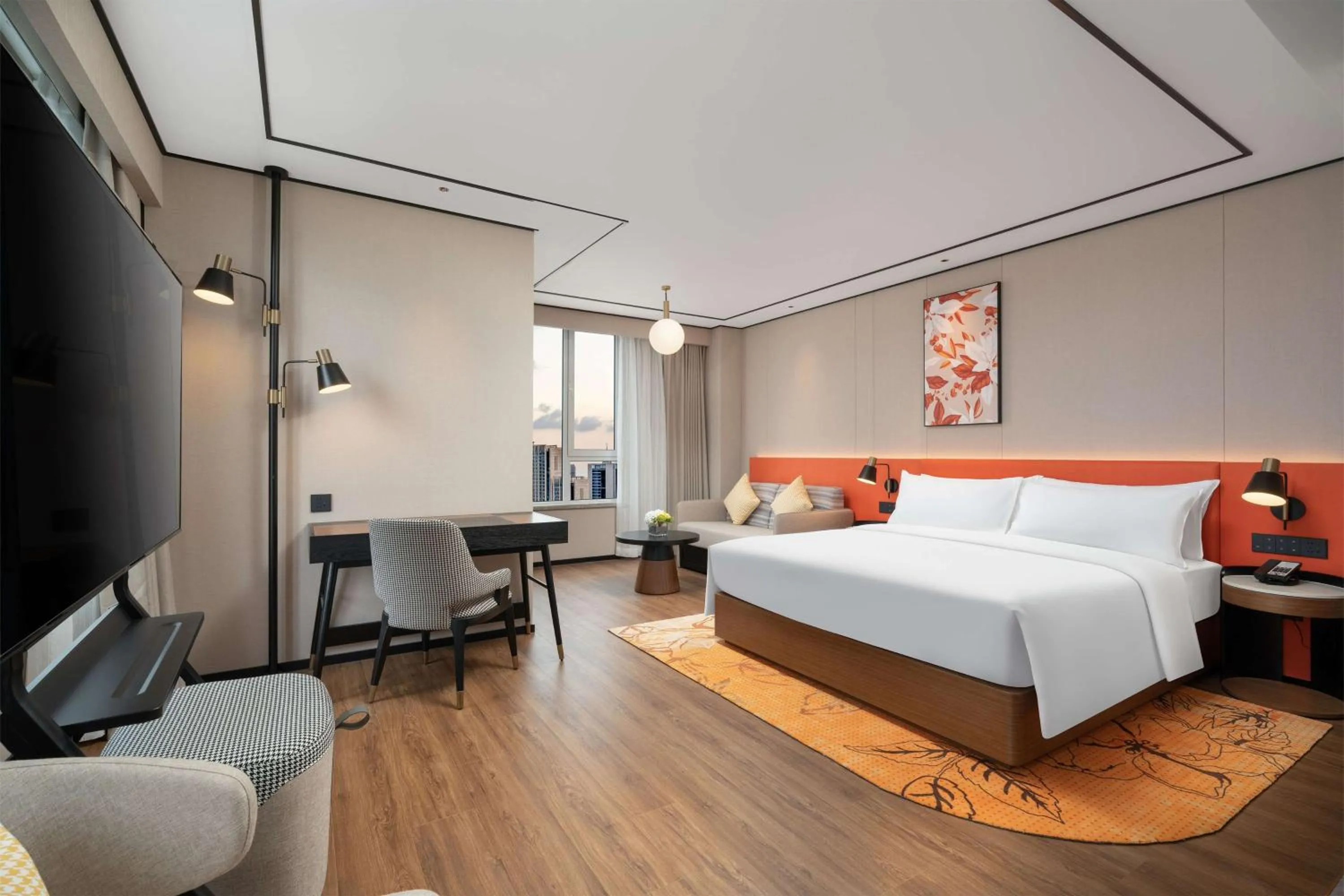 Living room, Bed in Hilton Garden Inn Tianjin Railway Station