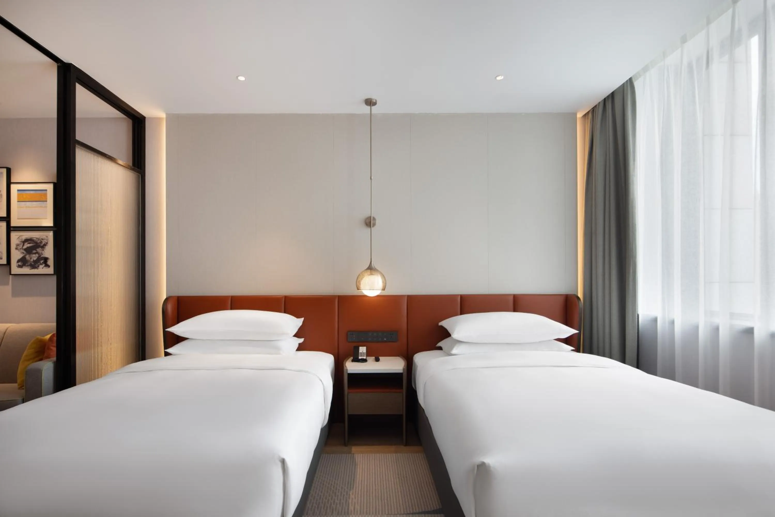 Bed in Home2 Suite by Hilton Hangzhou Qianjiang New Town