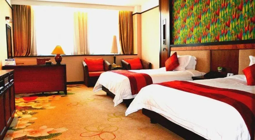 Bed in Riyuegu Hotsprings Resort